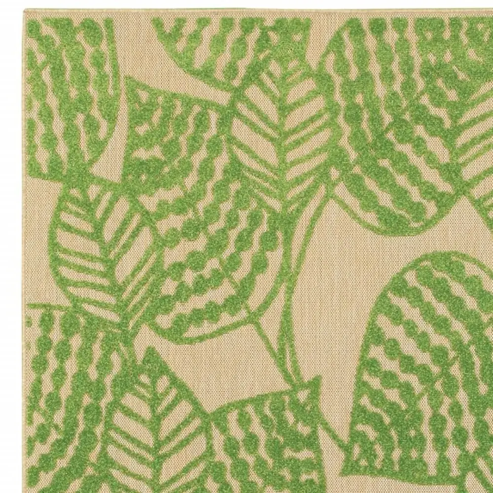 Green Floral Indoor Outdoor Area Rug - Image 4