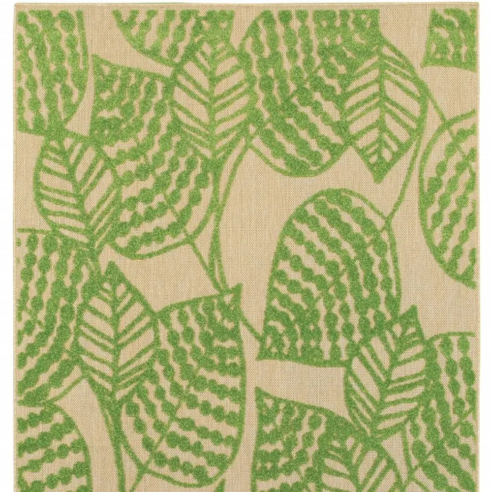 Green Floral Indoor Outdoor Area Rug - Image 5