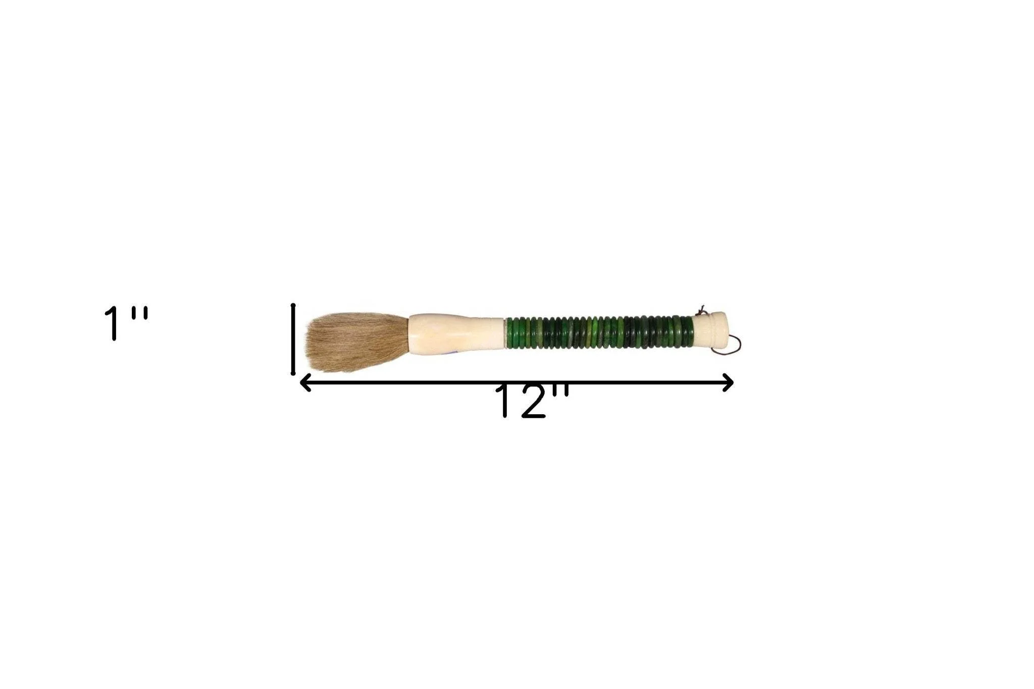 Green Jade Abacus Disc Decorative Calligraphy Brush - Image 4
