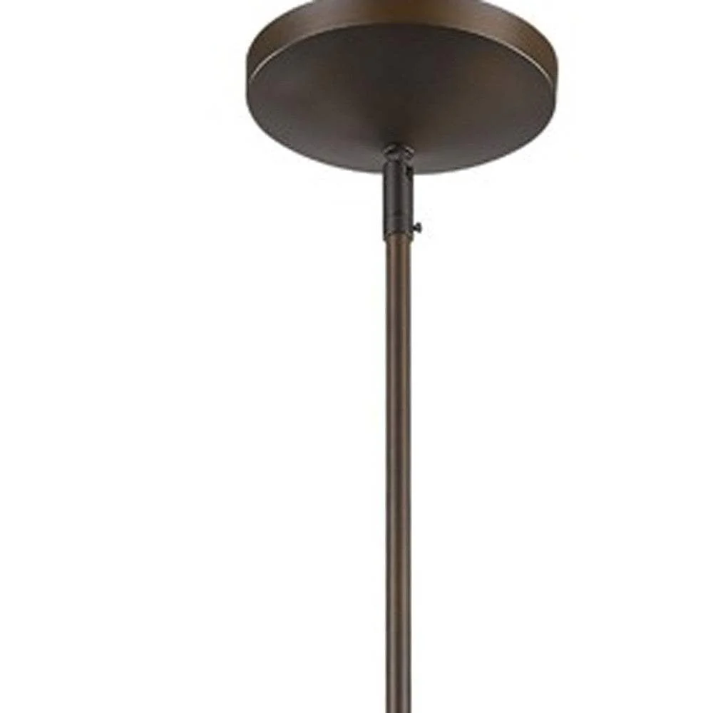 Greta 1-Light Oil-Rubbed Bronze Pendant With Gloss White Interior And Etched Glass Shade - Image 5