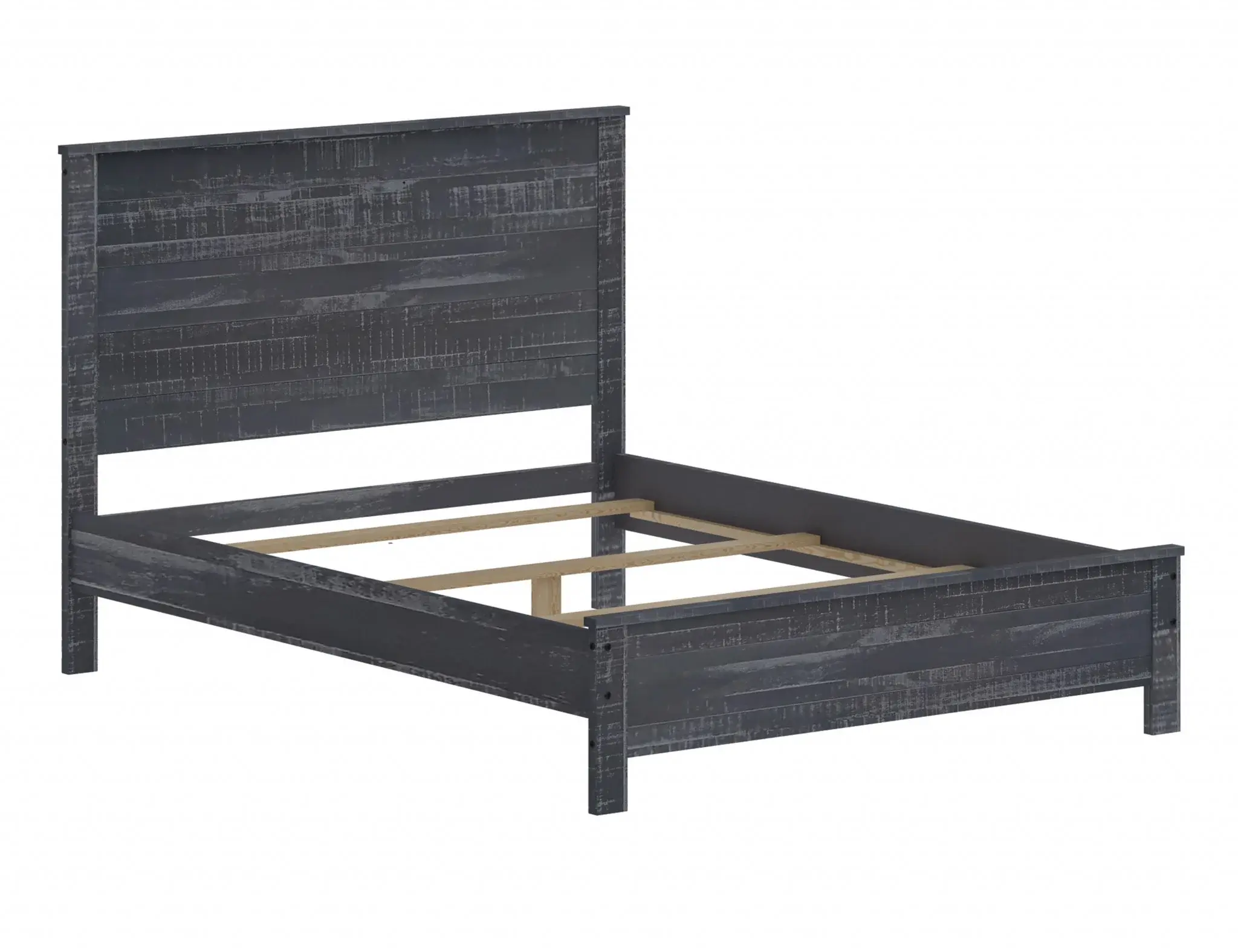 Grey Solid Wood Full Double Bed Frame - Image 3