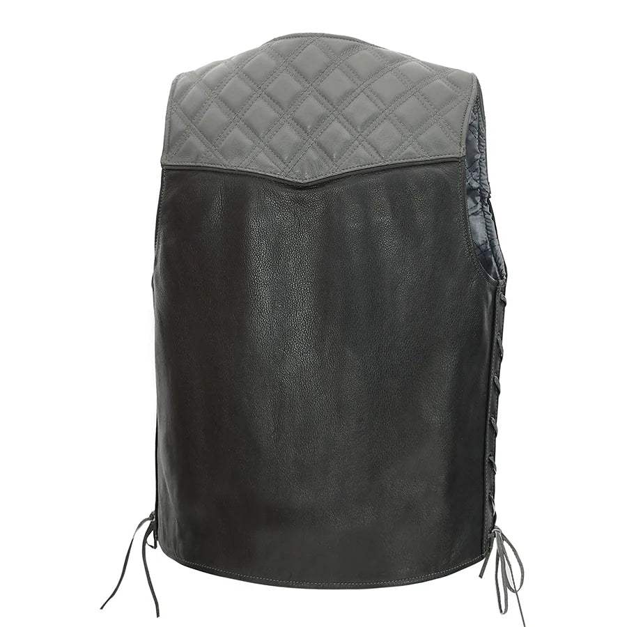 Hammer down Men's Western Style Leather Biker Vest - Image 2