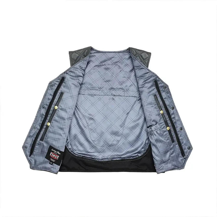 Hammer down Men's Western Style Leather Biker Vest - Image 4