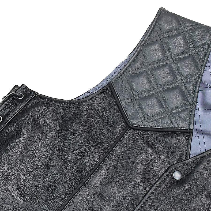 Hammer down Men's Western Style Leather Biker Vest - Image 7