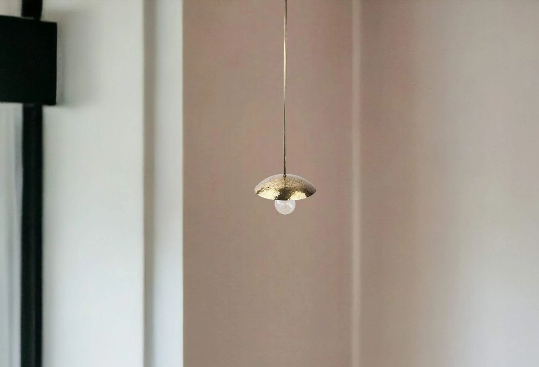 Hammered Gold Metal Hanging Pendant Light - Image 2