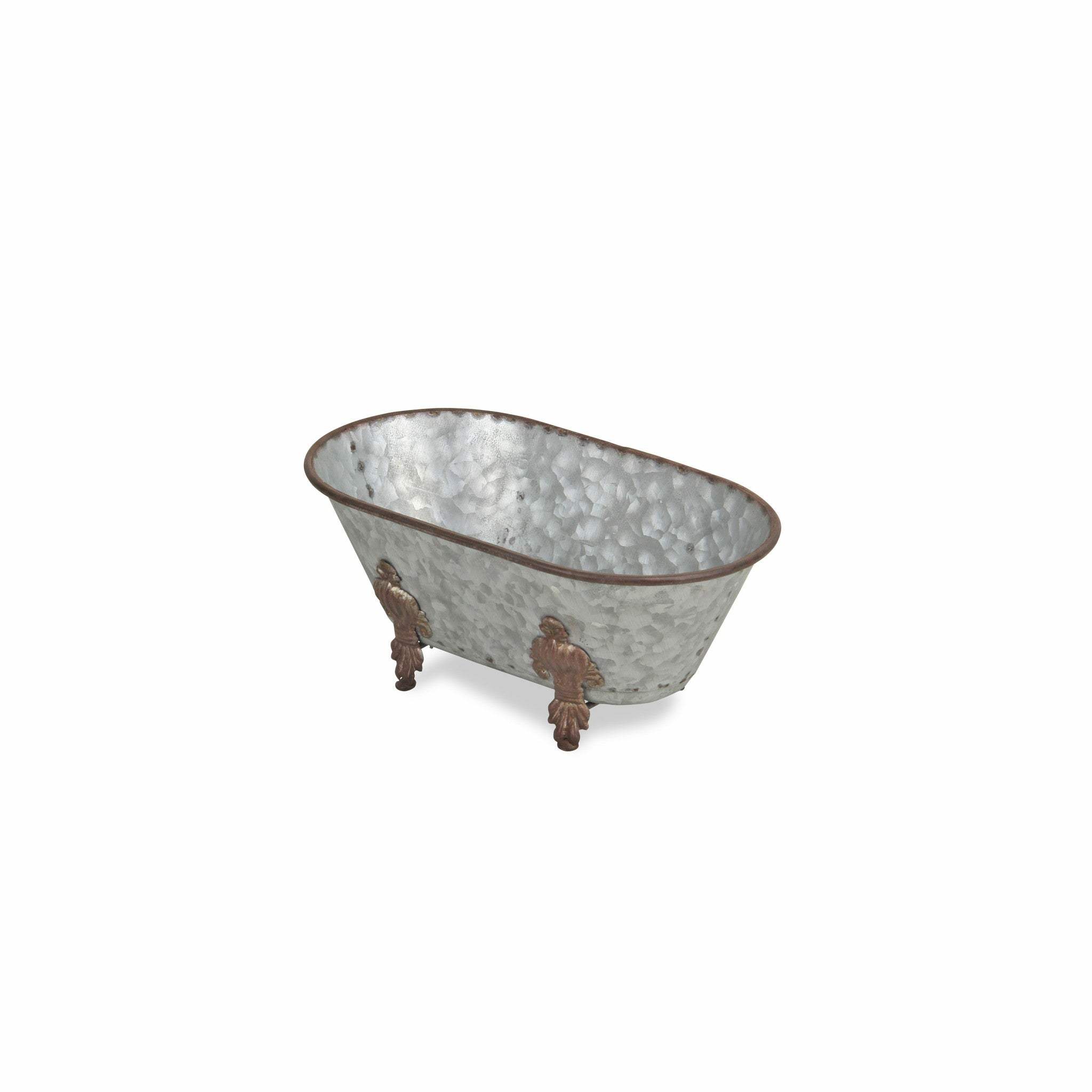 Hammered Metal Bathtub Decorative Sculpture - Image 2