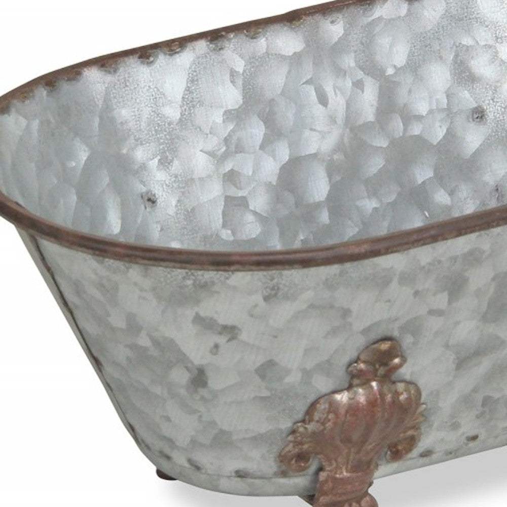 Hammered Metal Bathtub Decorative Sculpture - Image 5