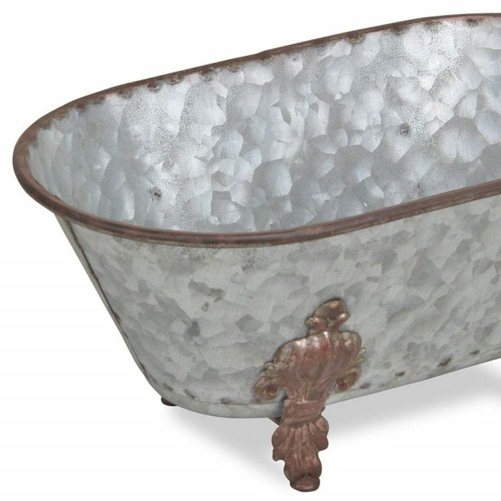 Hammered Metal Bathtub Decorative Sculpture - Image 6