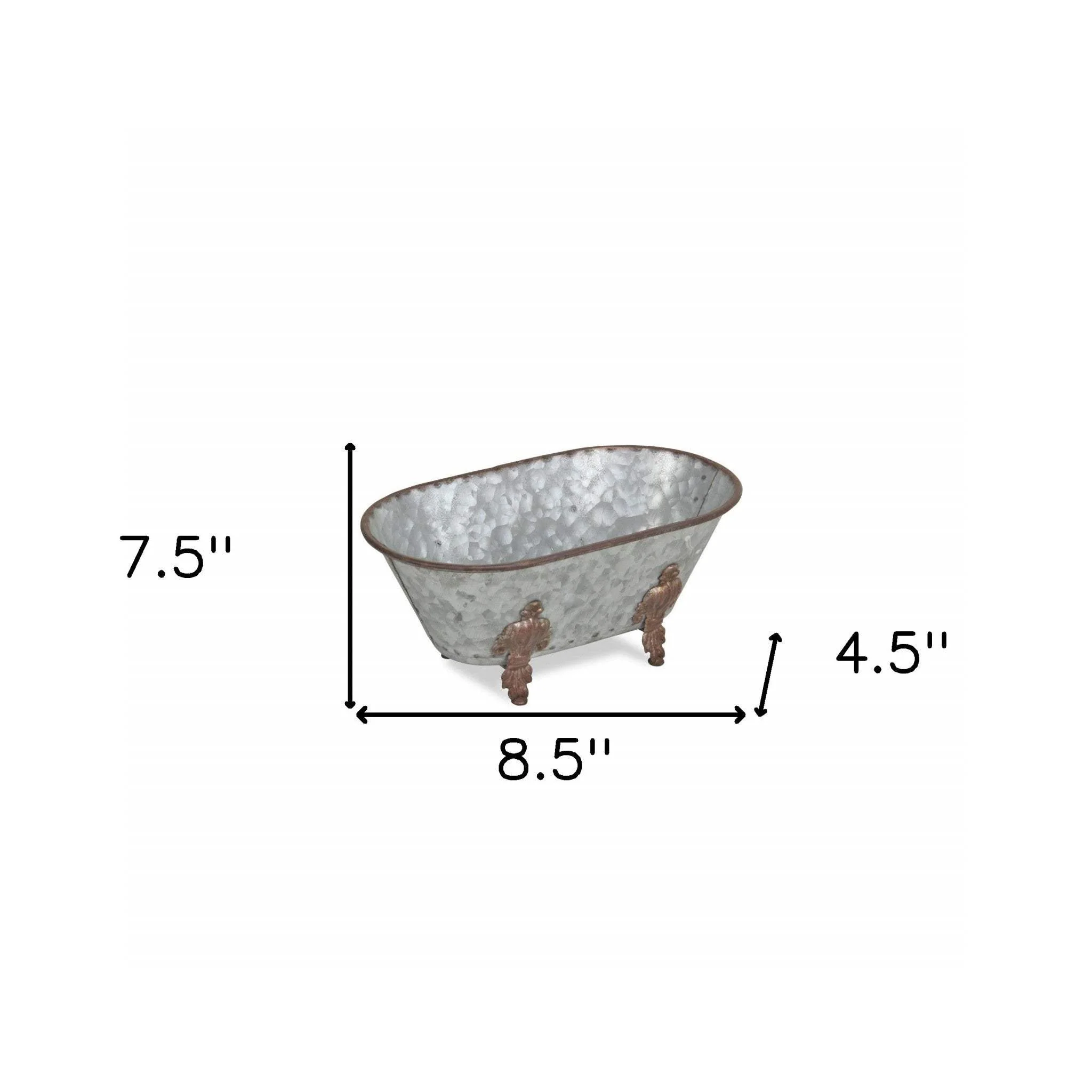 Hammered Metal Bathtub Decorative Sculpture - Image 8