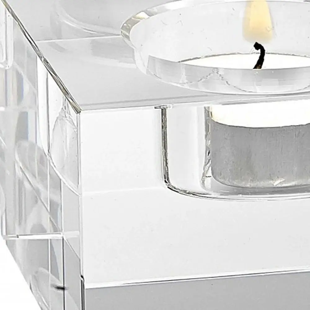Hand Crafted Crystal Block Pair Of Tlite Holders - Image 5