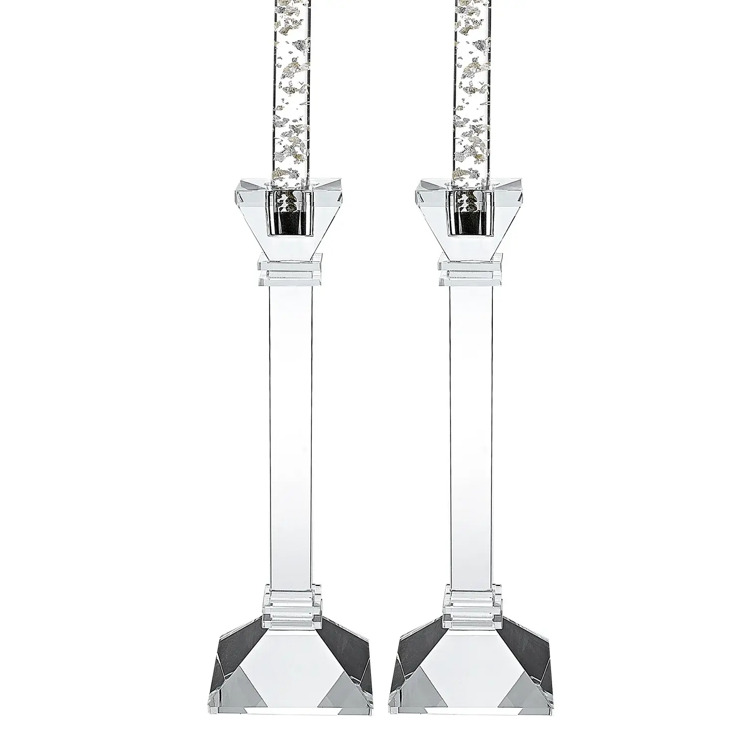 Hand Crafted Crystal Pair Classic Candle Holders - Image 3