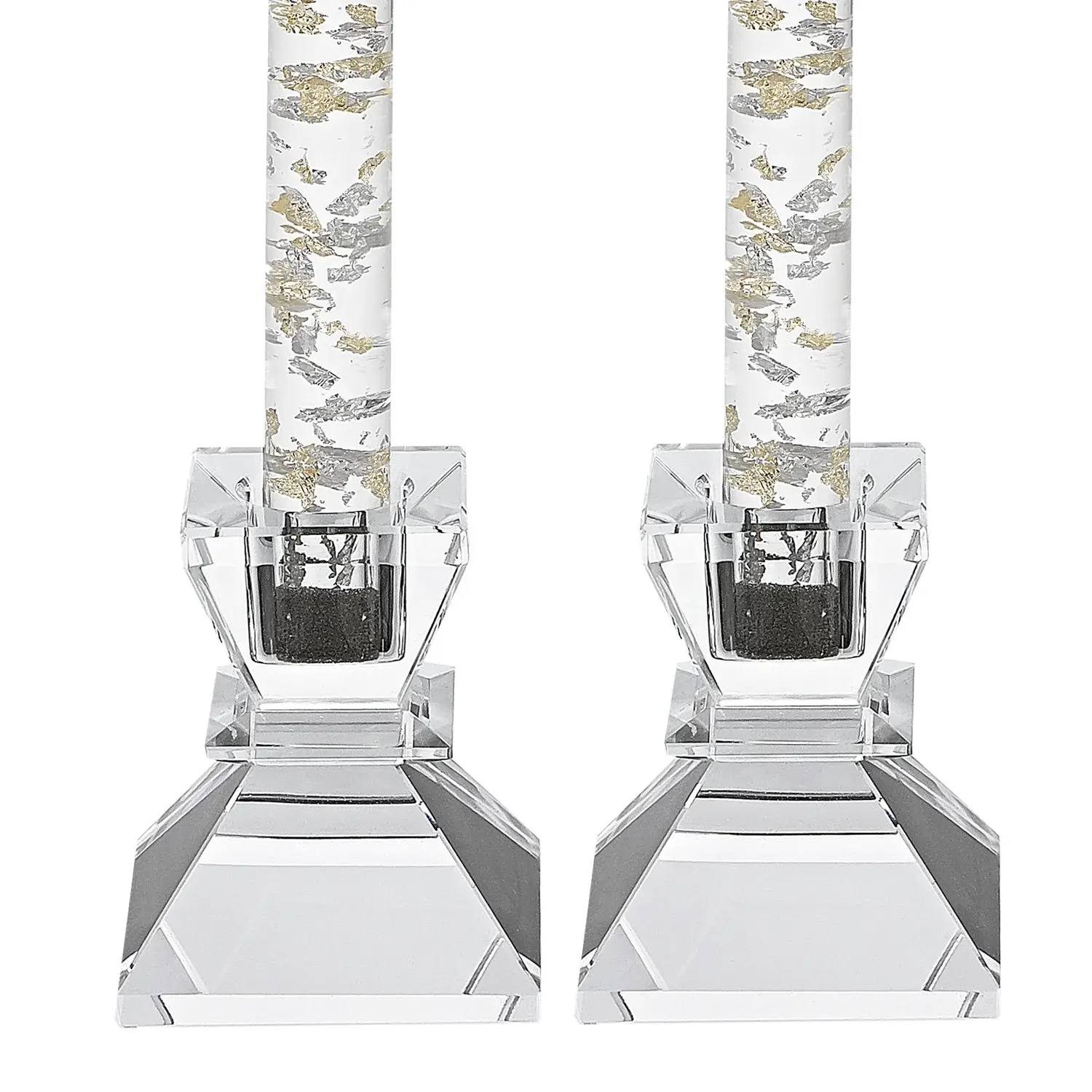 Hand Crafted Crystal Pair Of Handcrafted Candle Holders - Image 3