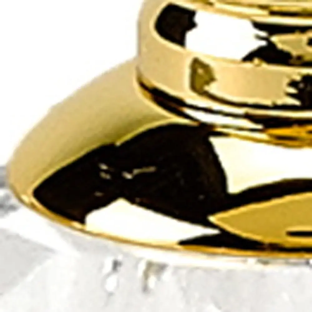 Handcrafted Optical Crystal And Gold Rounded Salt And Pepper Shakers - Image 3