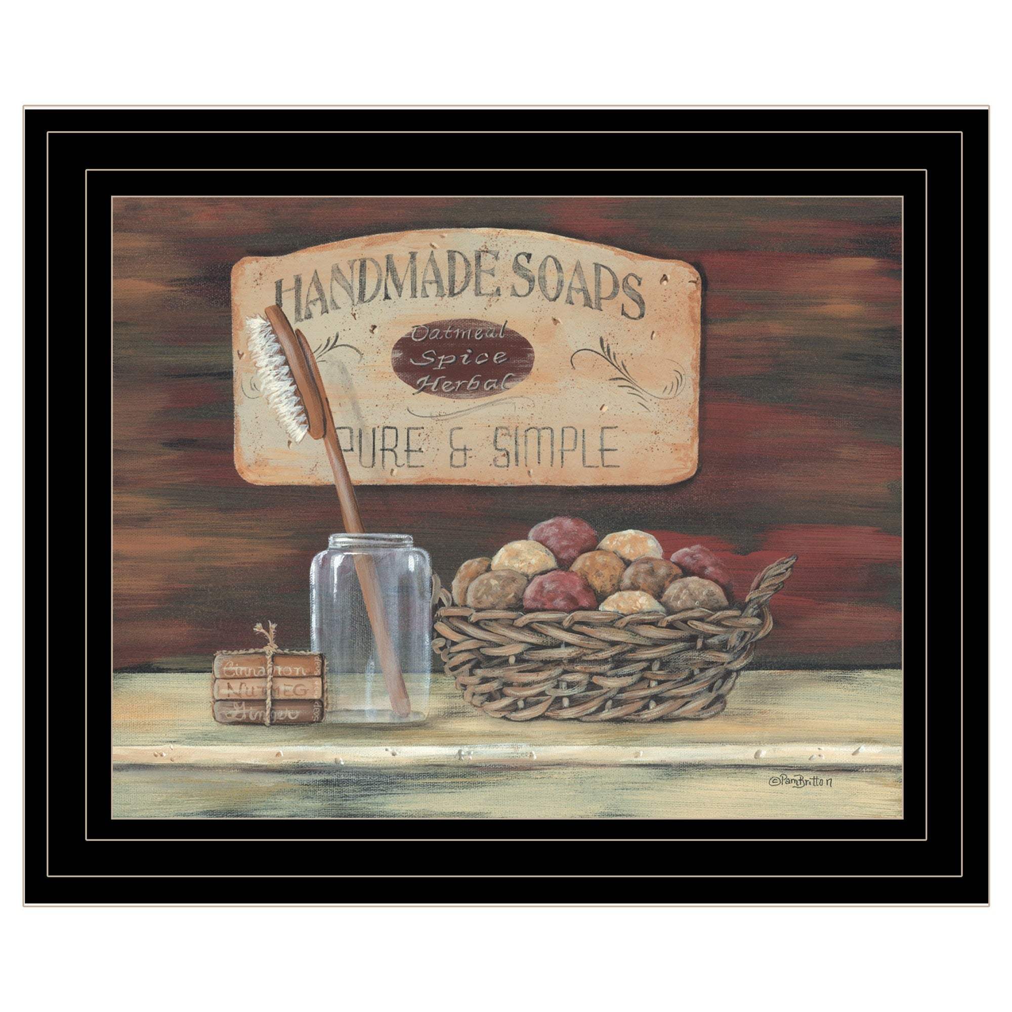 HANDMADE SOAPS 3 Black Framed Print Bathroom Wall Art - Image 2