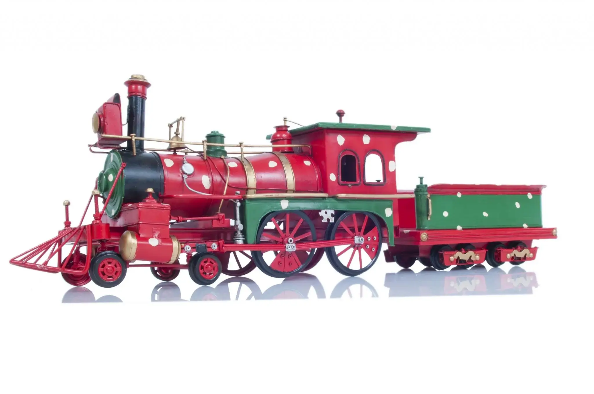 Handmade Tin Christmas Train Model - Image 3