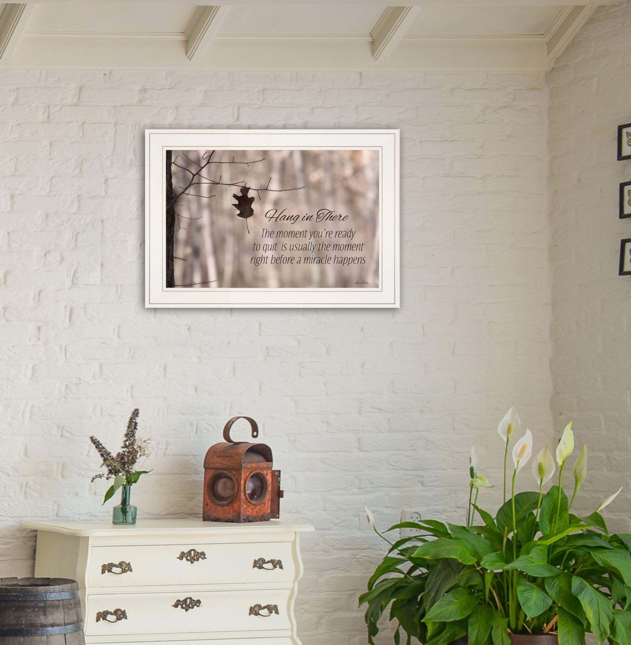 Hang in There 1 White Framed Print Wall Art - Image 3