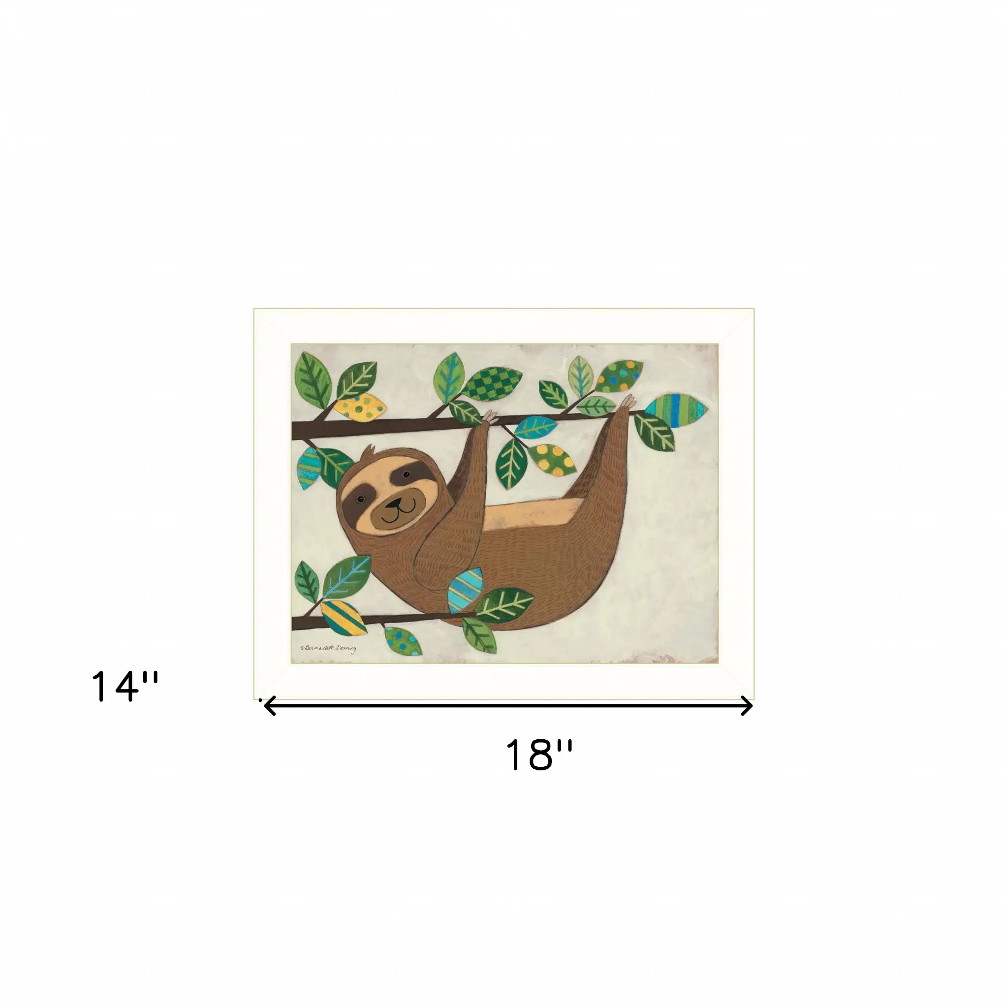 Hanging Sloth I 2 White Framed Print Wall Art - Image 5