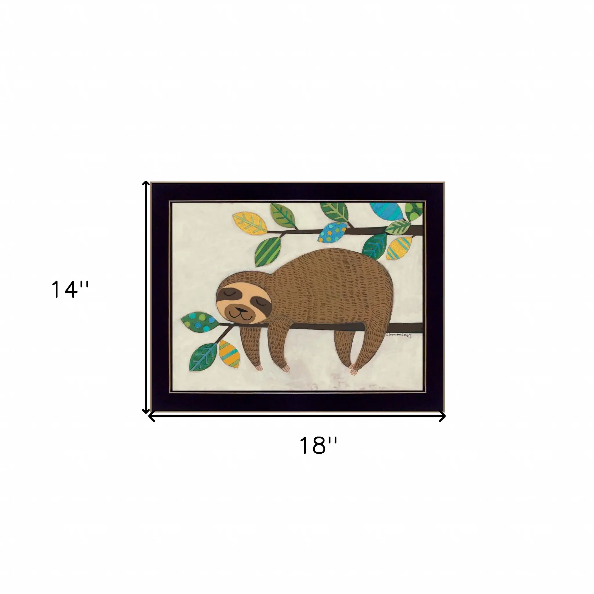 Hanging Sloth II 1 Black Framed Print Wall Art - Image 5