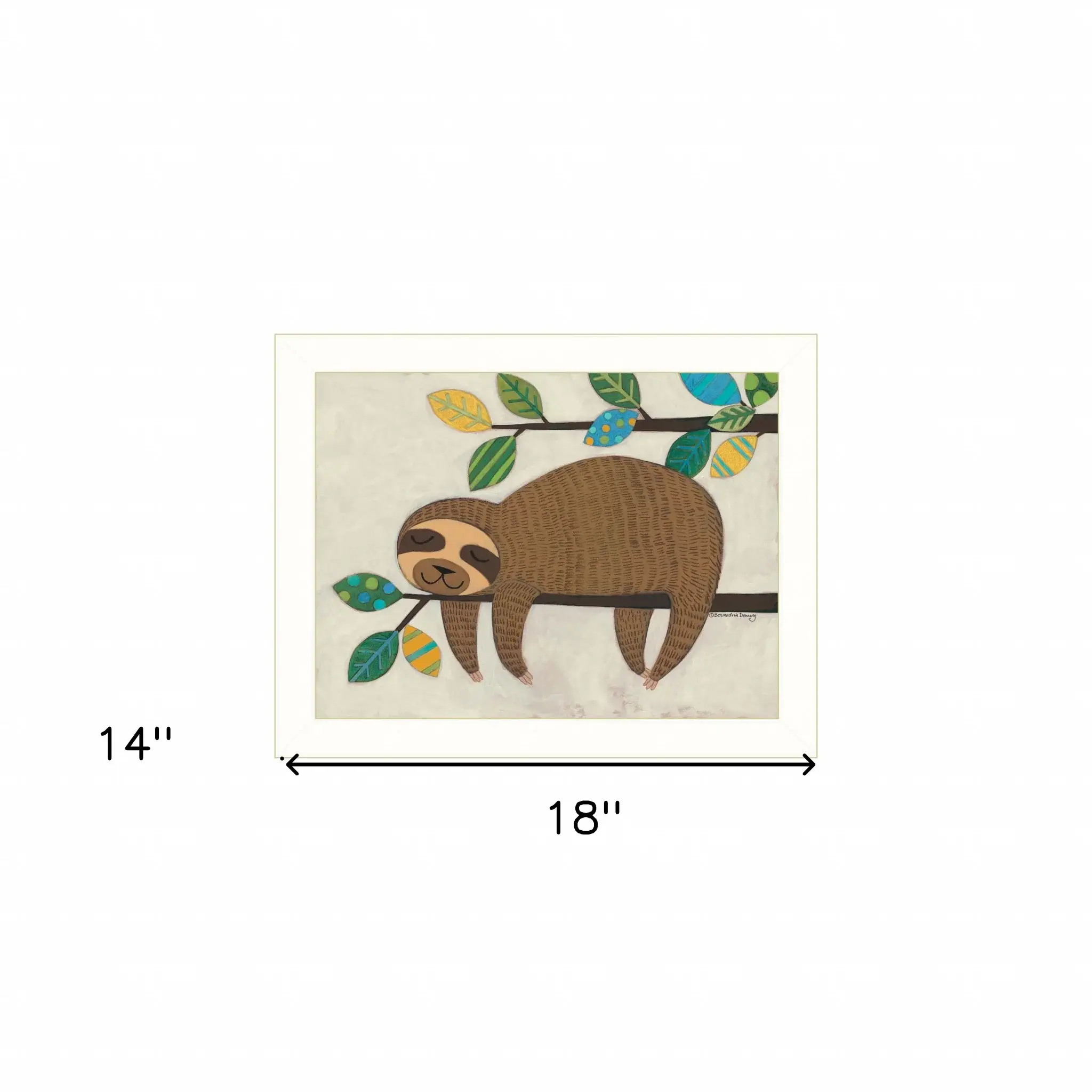Hanging Sloth II 2 White Framed Print Wall Art - Image 5