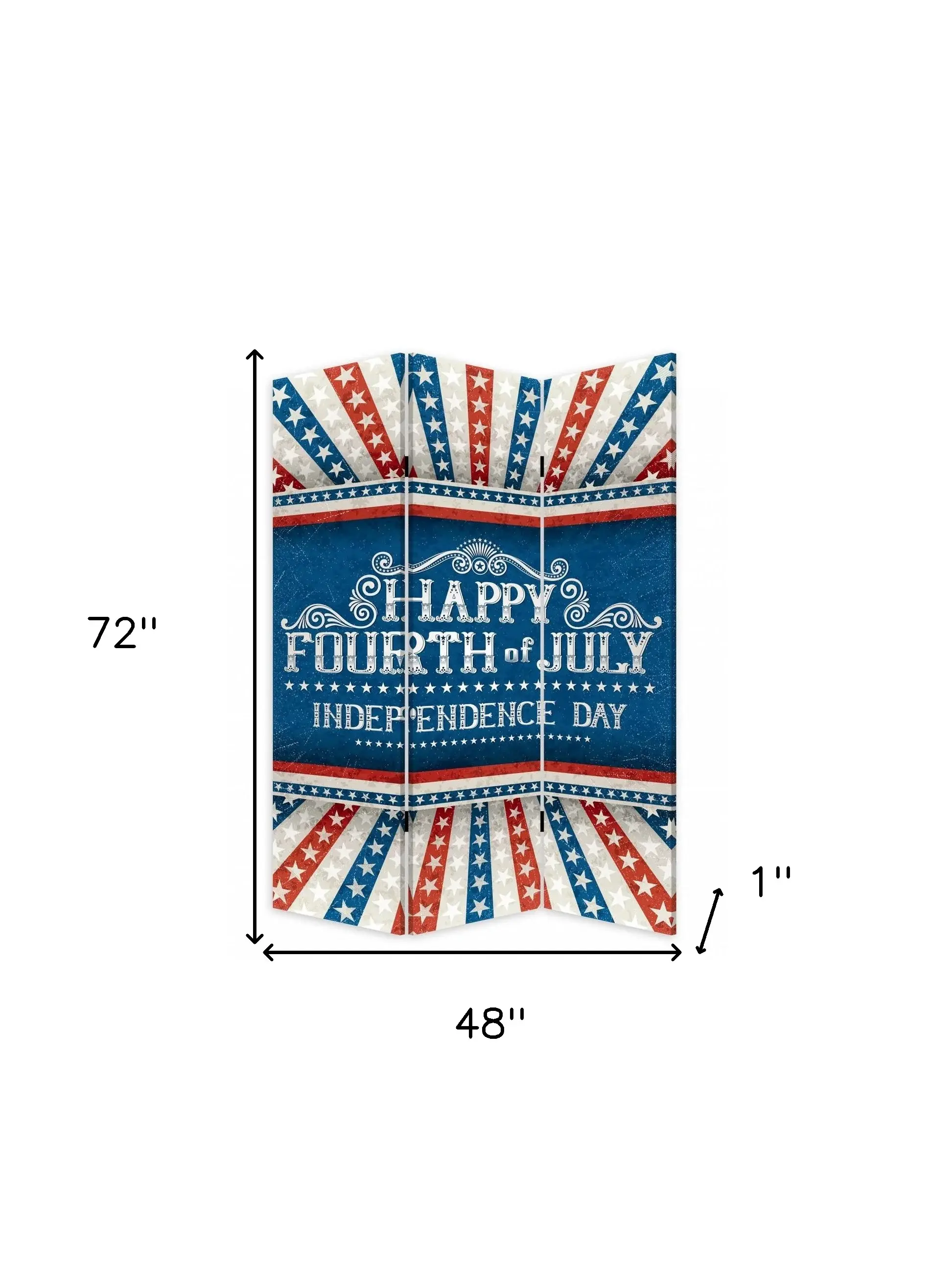Happy 4th of July Three Panel Room Divider Screen - Image 4
