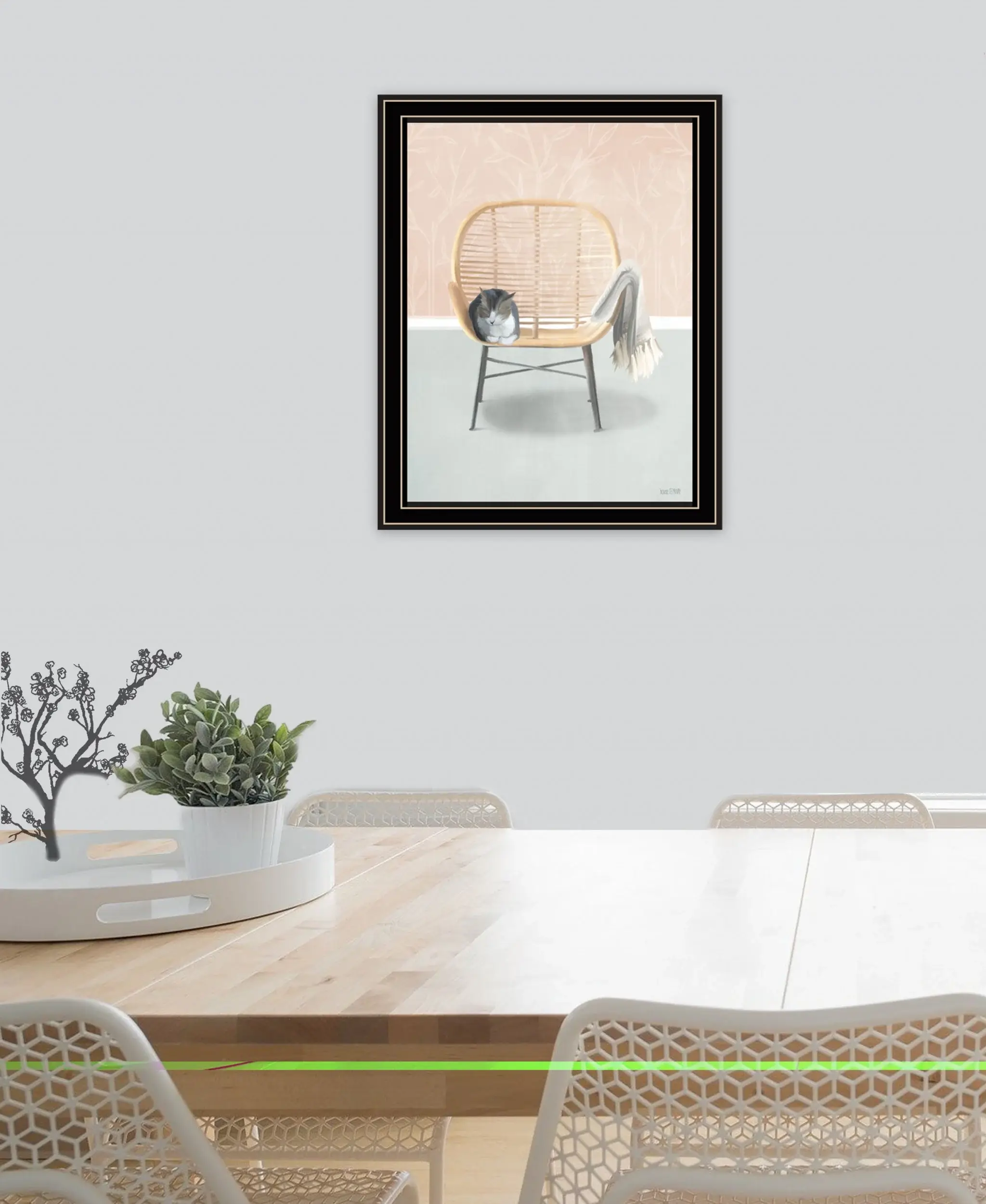Happy Cat 1 Black Framed Print Wall Art - Image 4