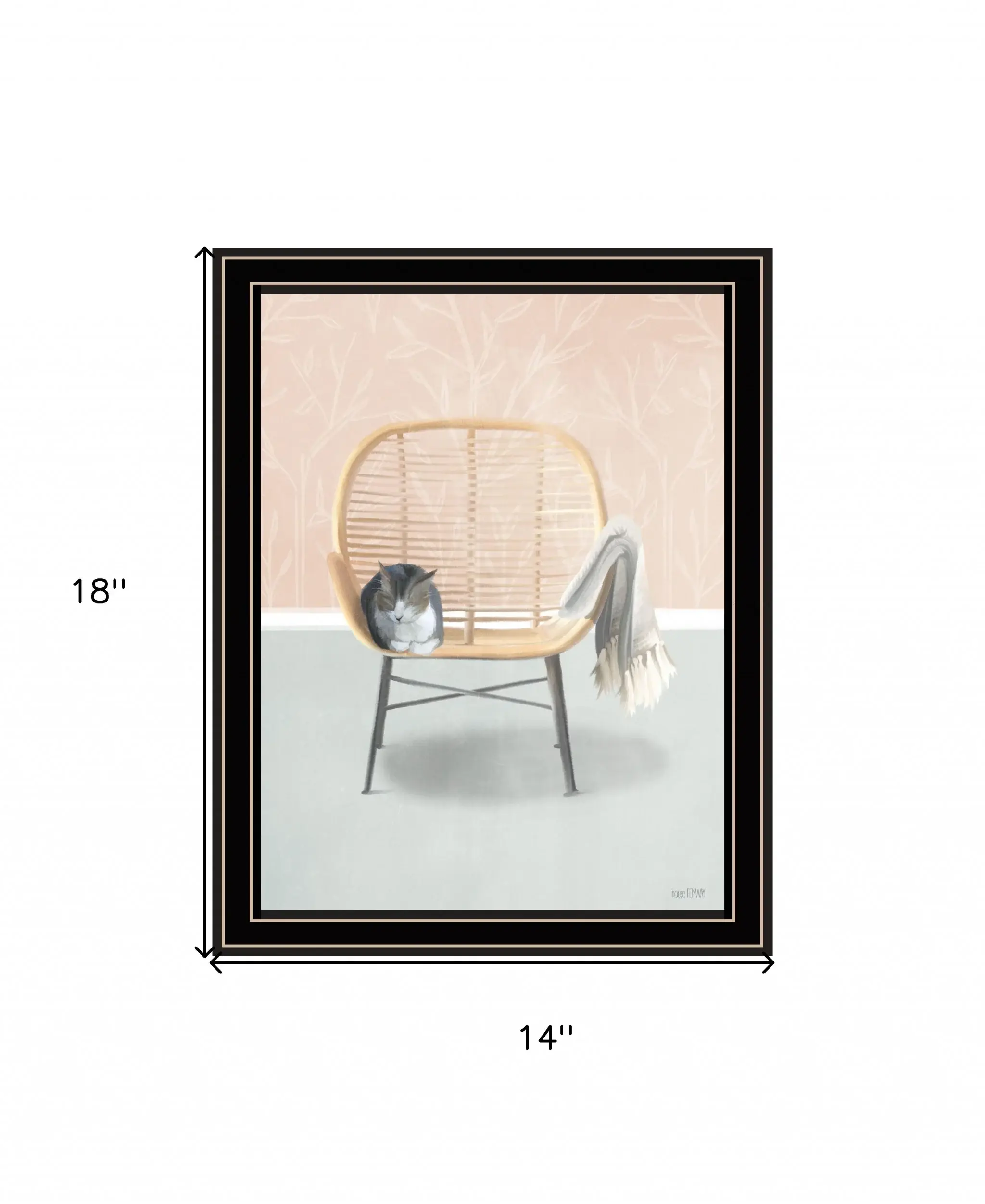 Happy Cat 1 Black Framed Print Wall Art - Image 5