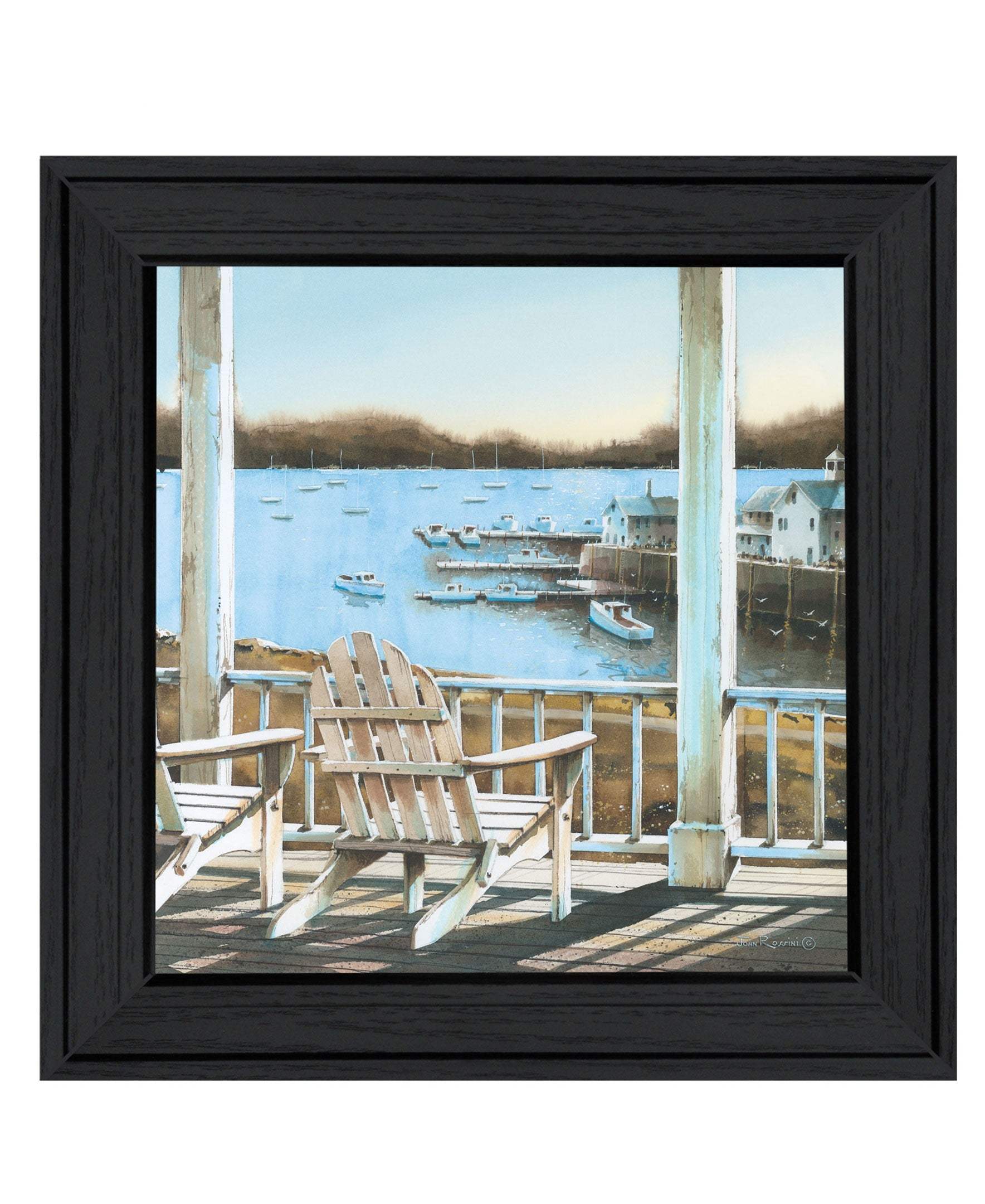 Harbor View 1 Black Framed Print Wall Art - Image 2