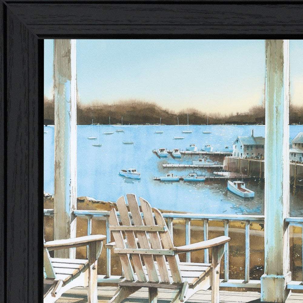 Harbor View 1 Black Framed Print Wall Art - Image 3