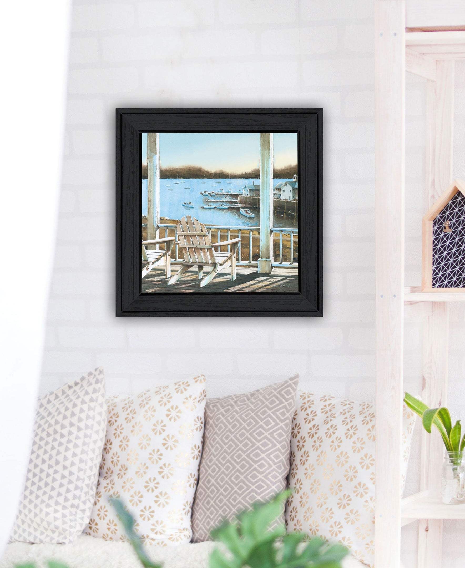 Harbor View 1 Black Framed Print Wall Art - Image 4