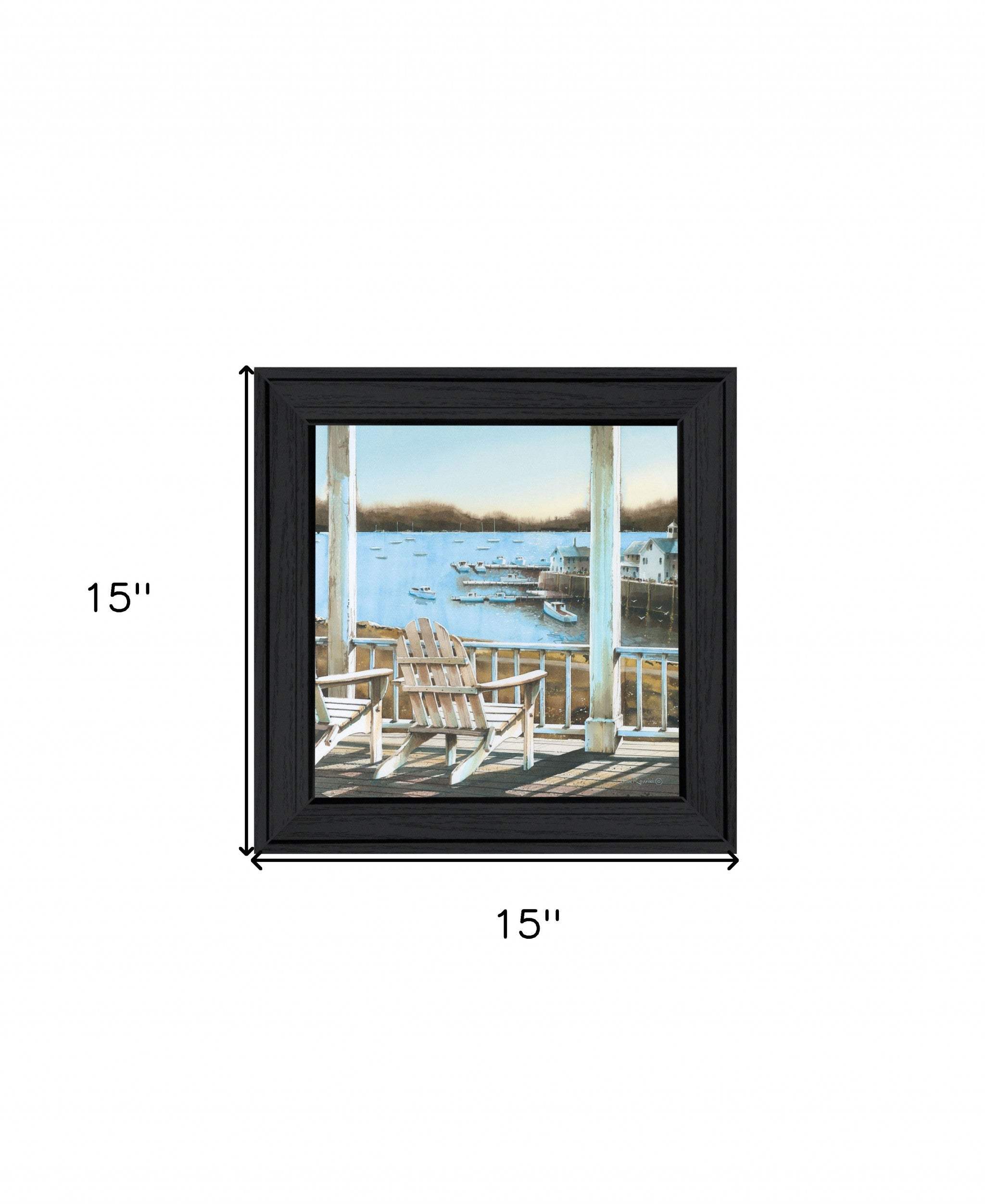 Harbor View 1 Black Framed Print Wall Art - Image 5