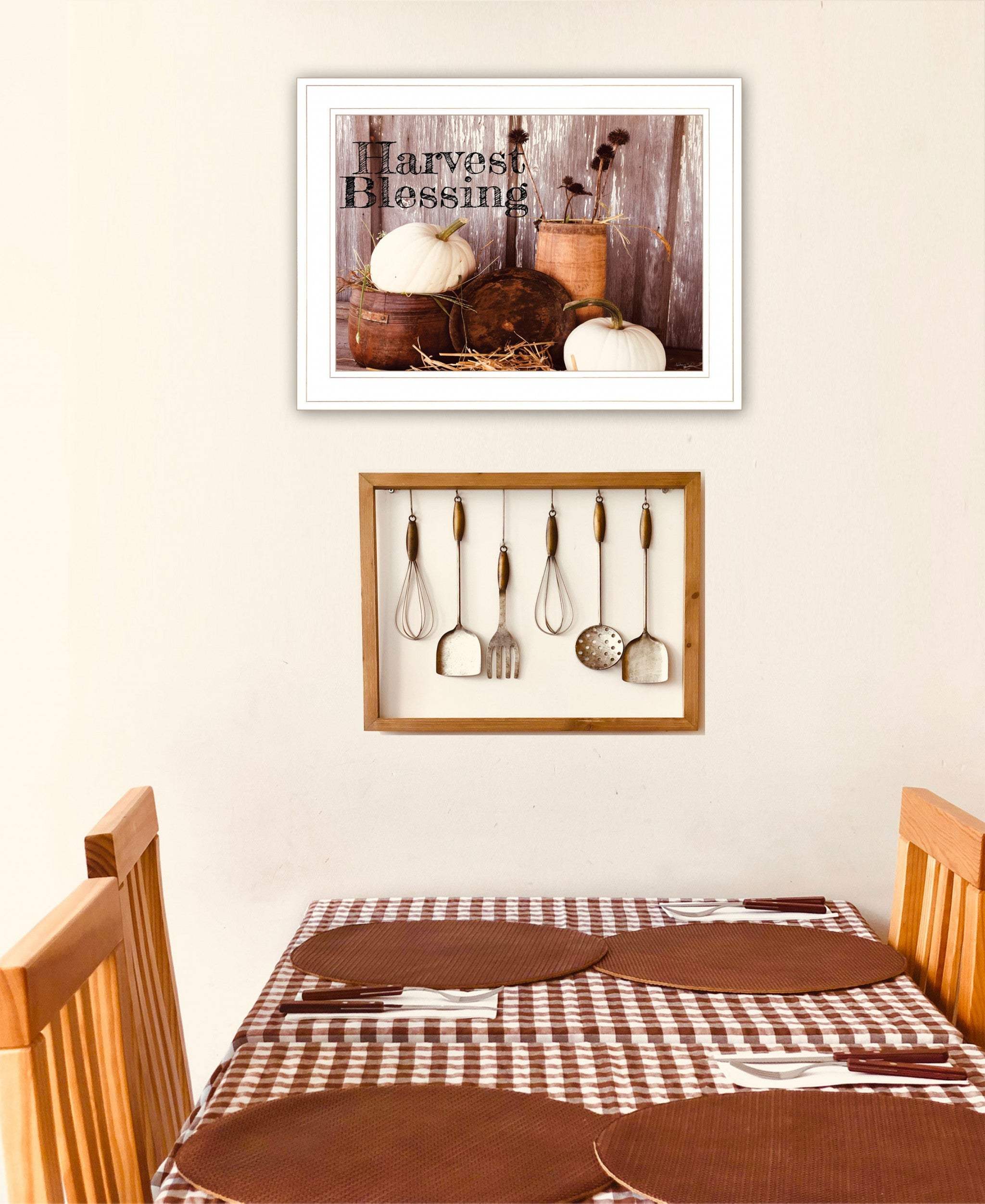 Harvest Blessings 1 White Framed Print Kitchen Wall Art - Image 4
