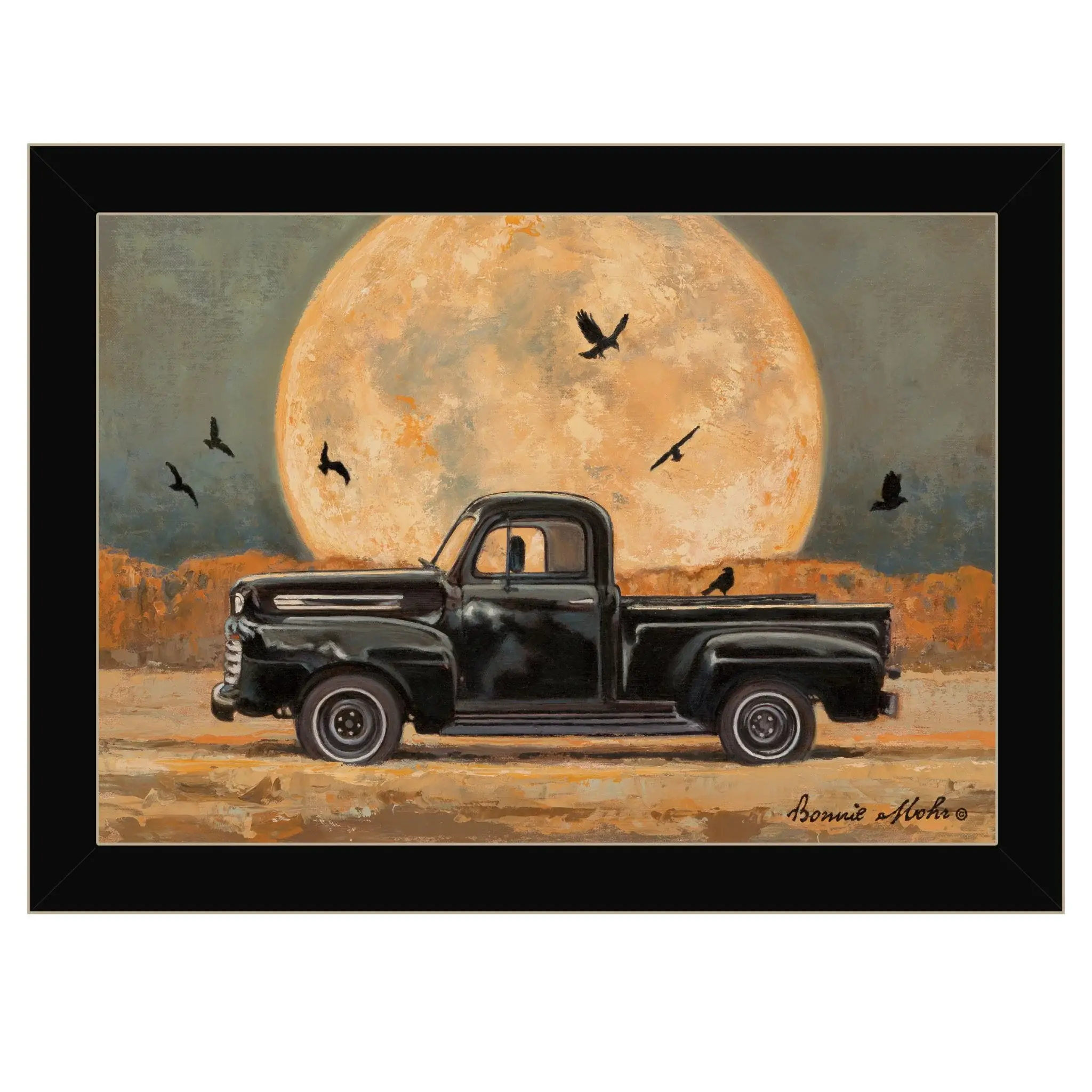 Harvest Moon 1 Black Framed Print Kitchen Wall Art - Image 2