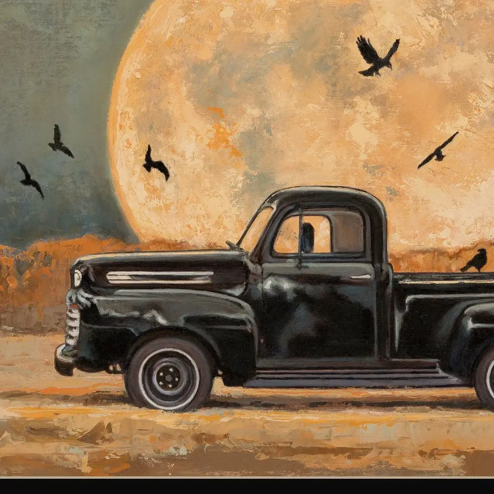 Harvest Moon 1 Black Framed Print Kitchen Wall Art - Image 4