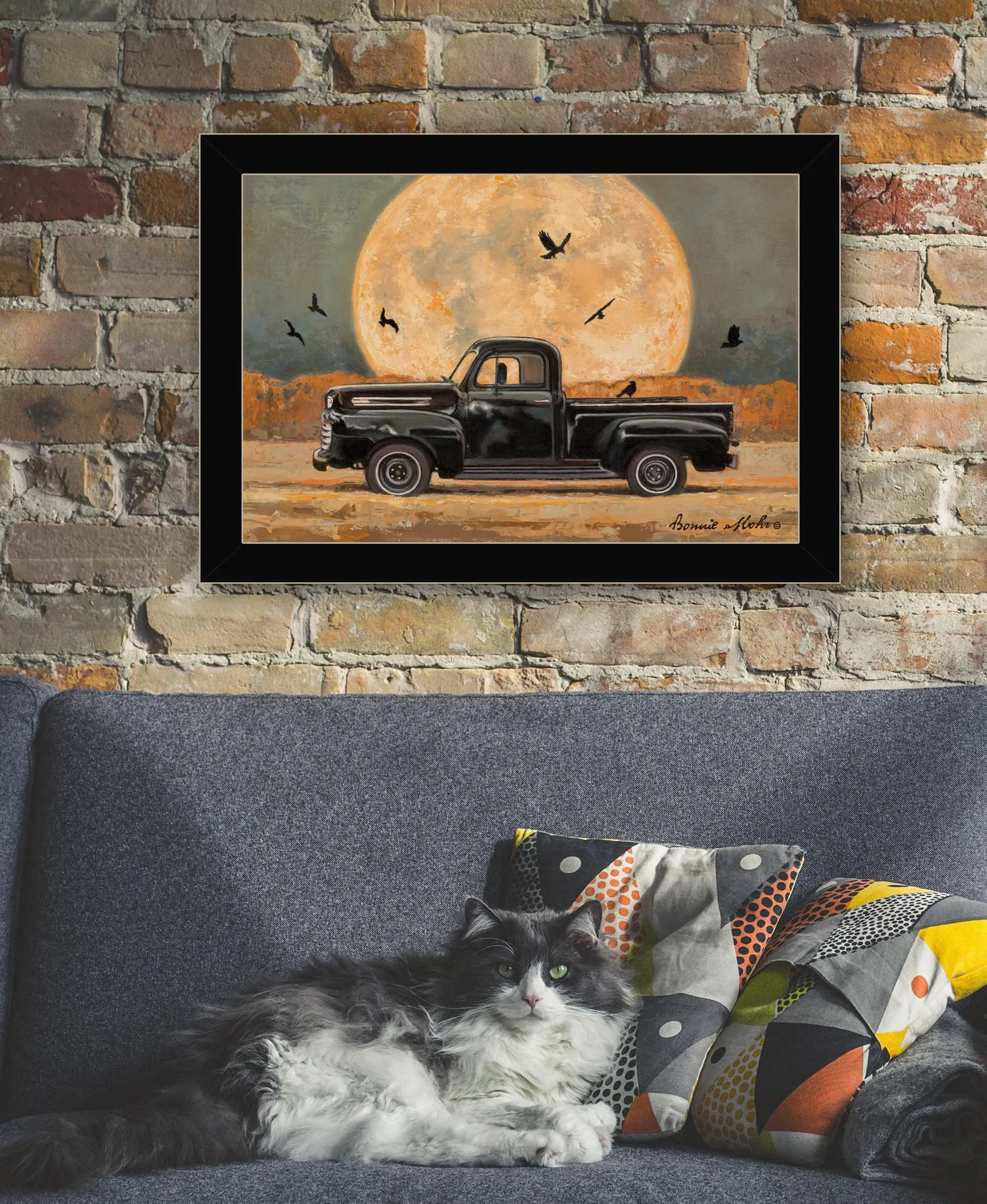 Harvest Moon 1 Black Framed Print Kitchen Wall Art - Image 5