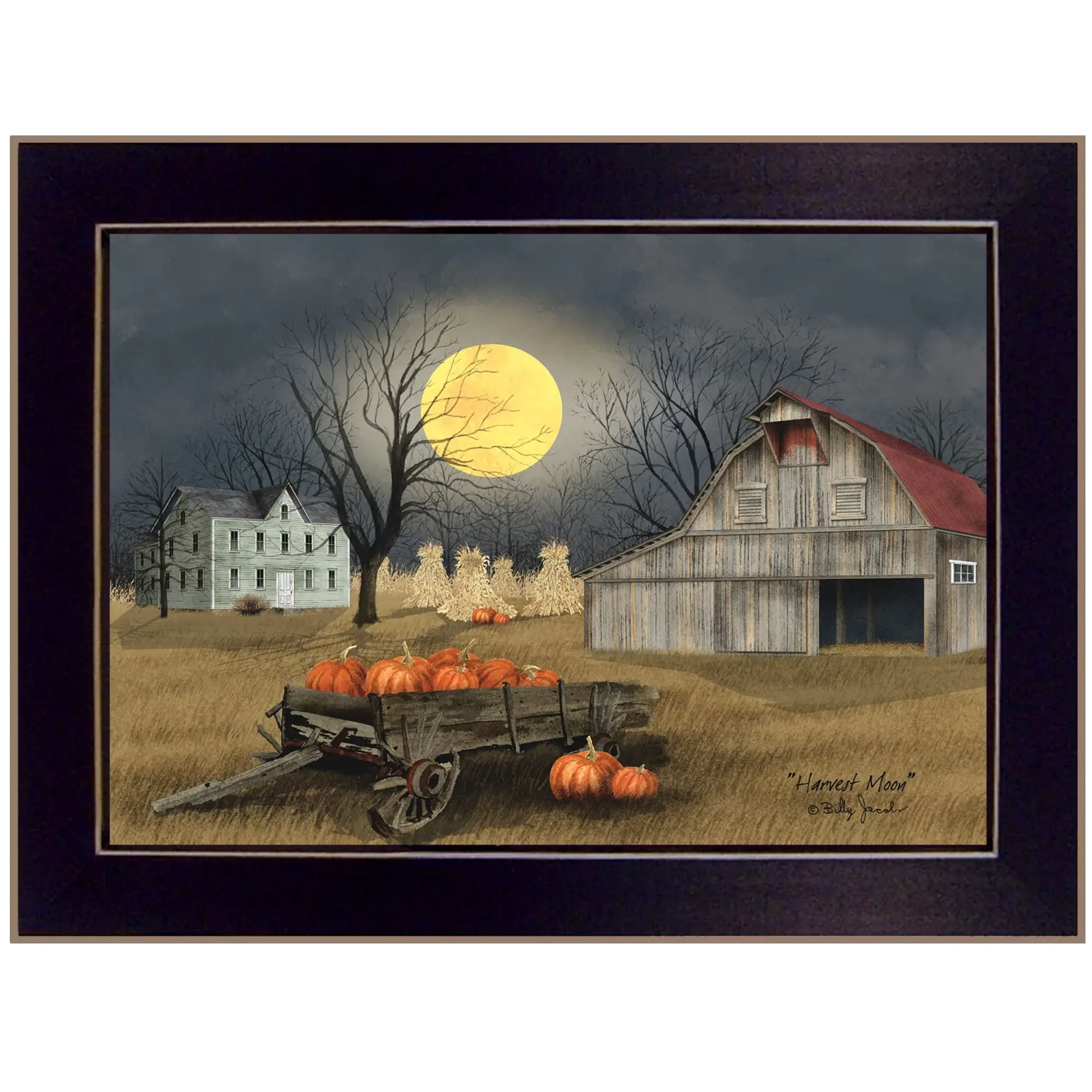 Harvest Moon 2 Black Framed Print Kitchen Wall Art - Image 2