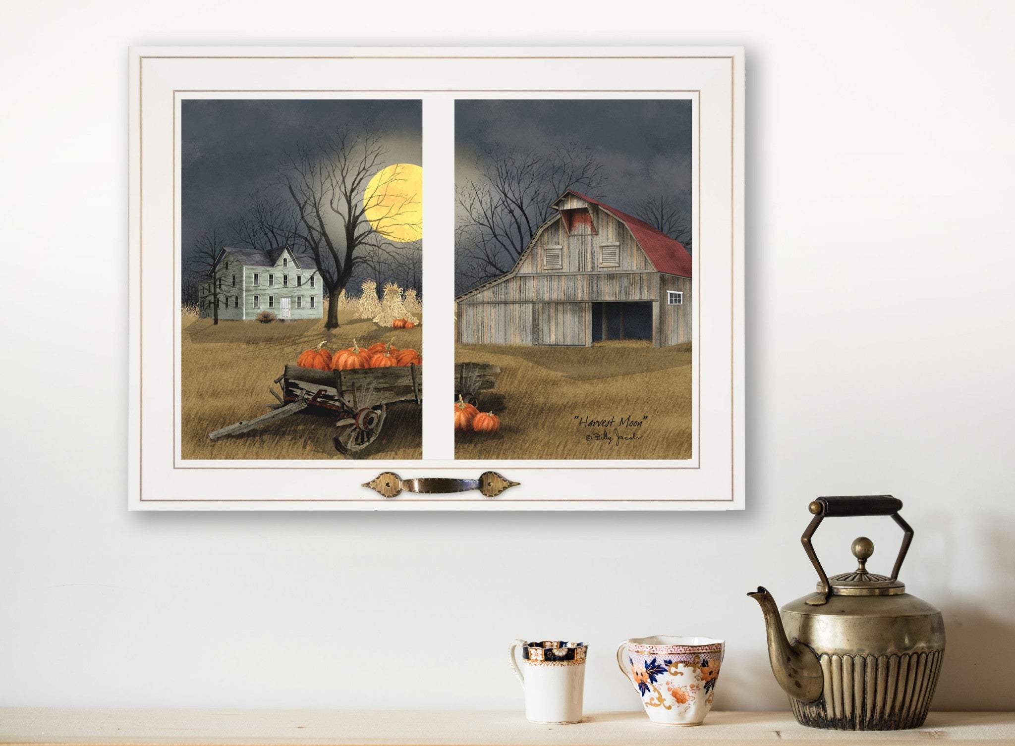 Harvest Moon 9 White Framed Print Kitchen Wall Art - Image 4