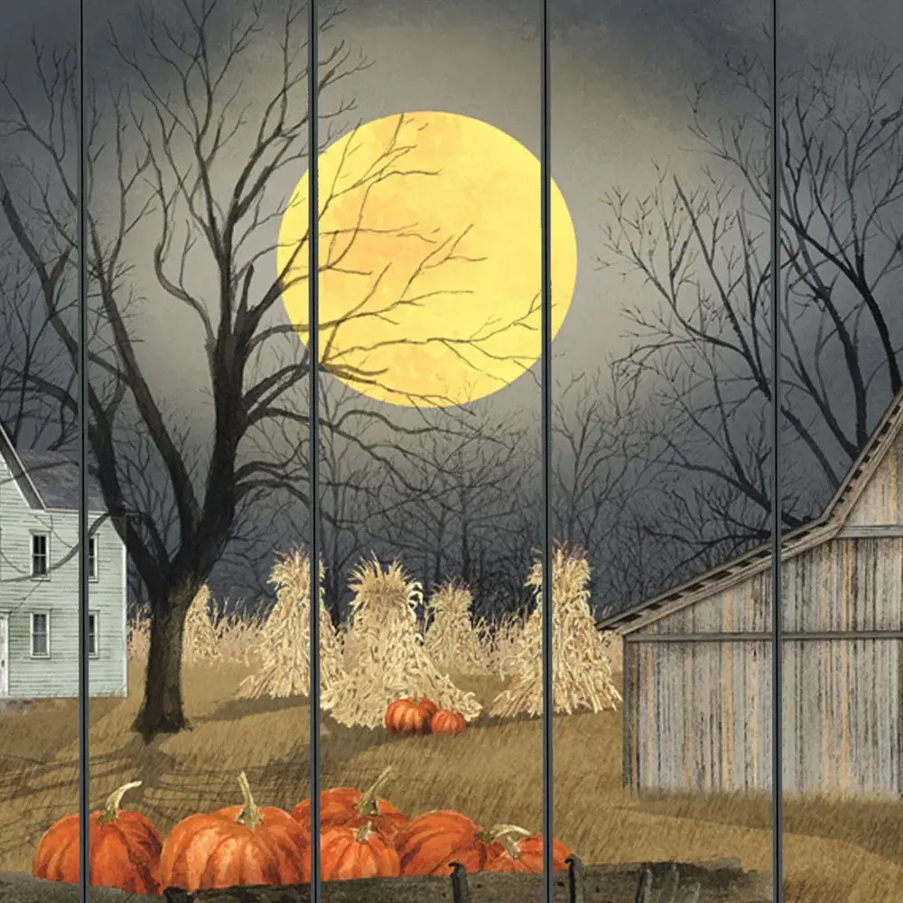 Harvest Moon Pumpkins Unframed Picket Fence Wall Art - Image 3