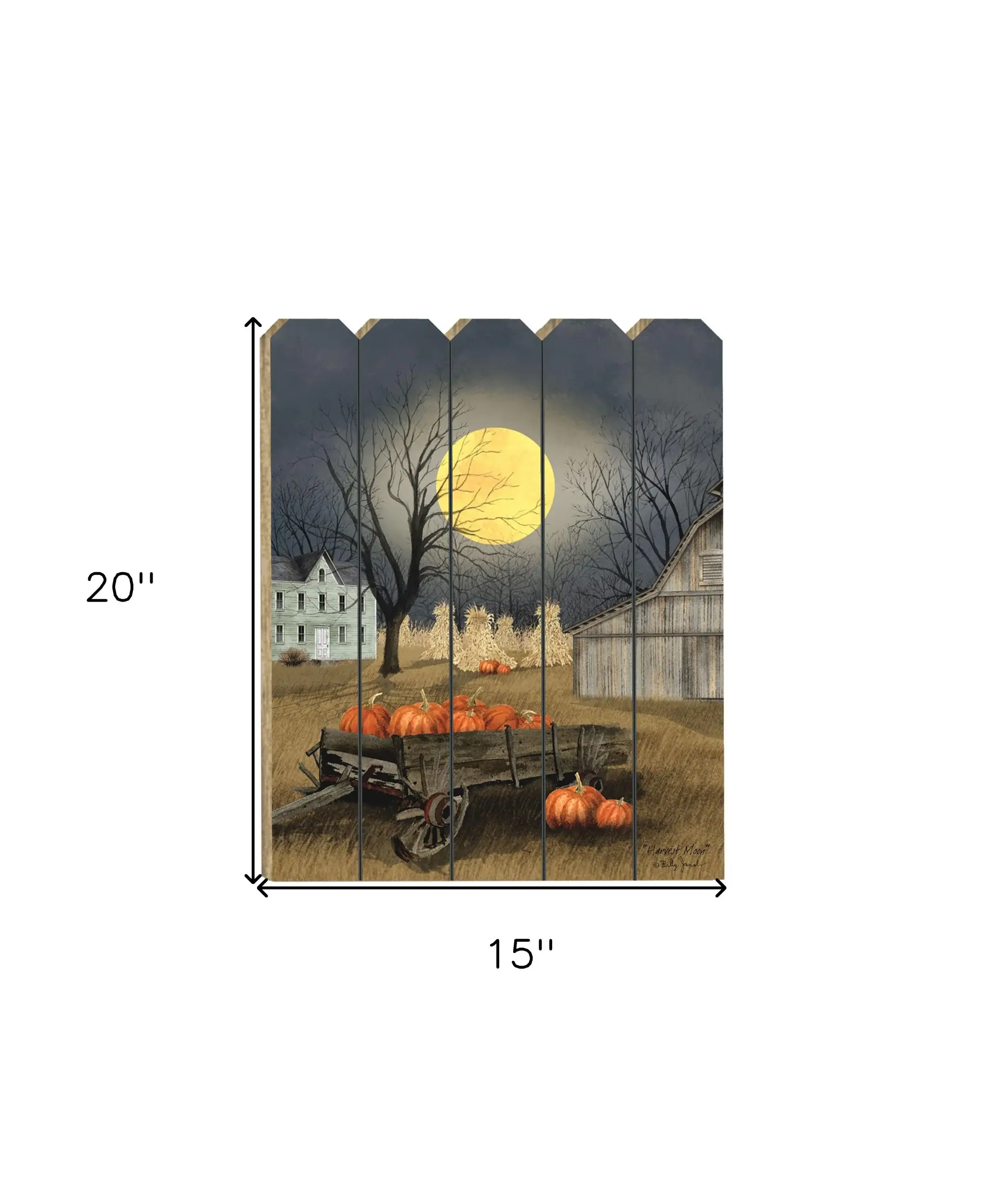 Harvest Moon Pumpkins Unframed Picket Fence Wall Art - Image 6