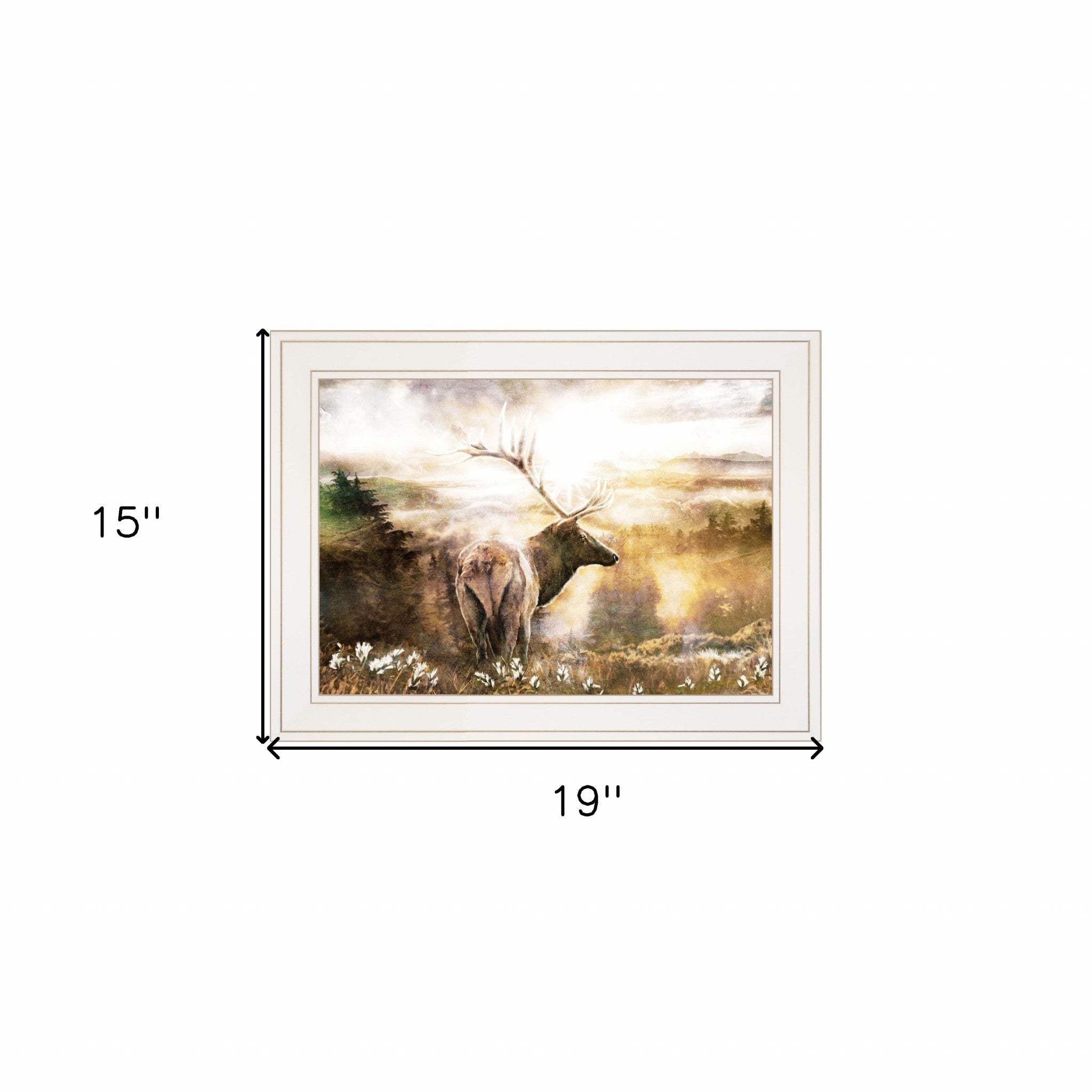Heading Home Elk 1 White Framed Print Wall Art - Image 5