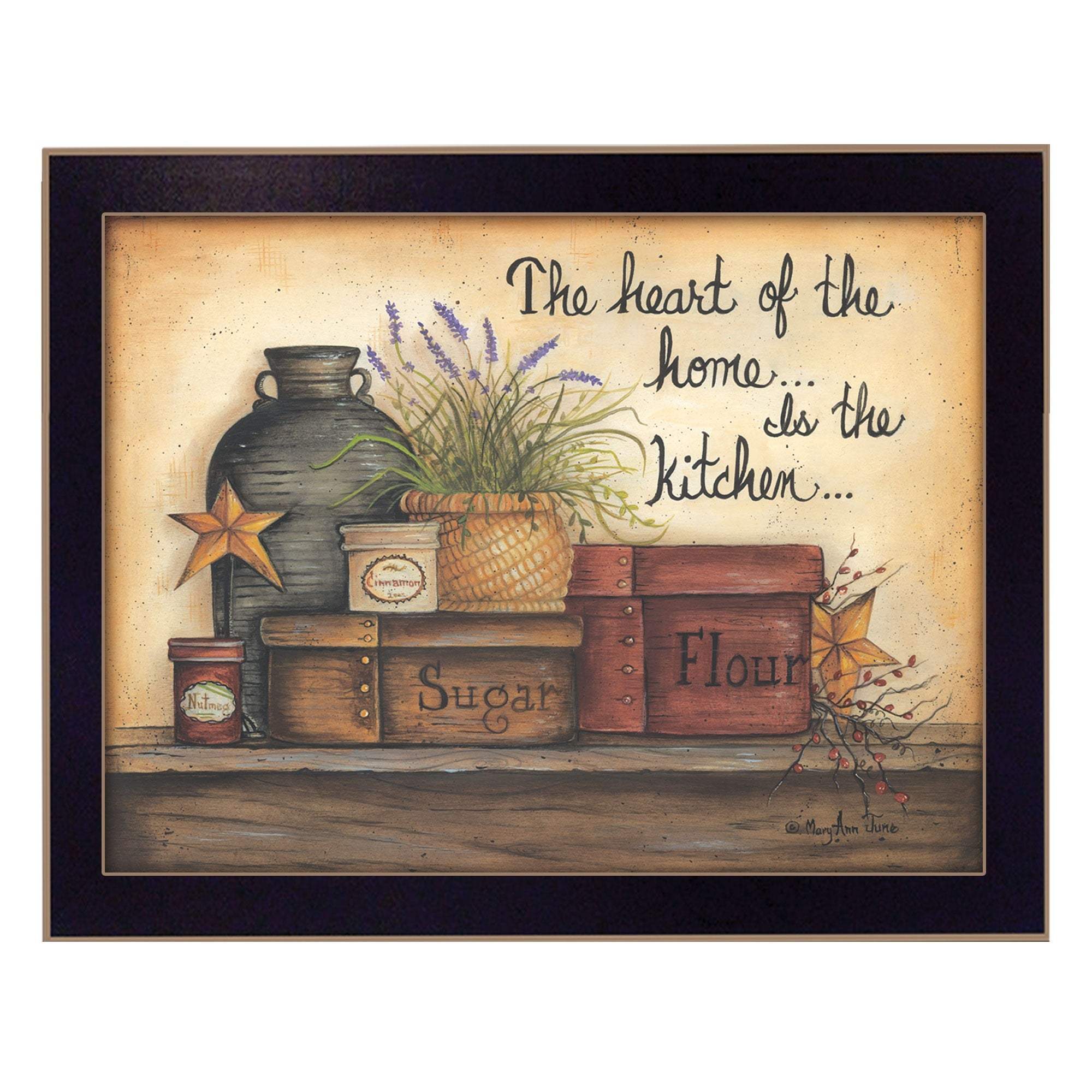 Heart of the Home 4 Black Framed Print Kitchen Wall Art - Image 2