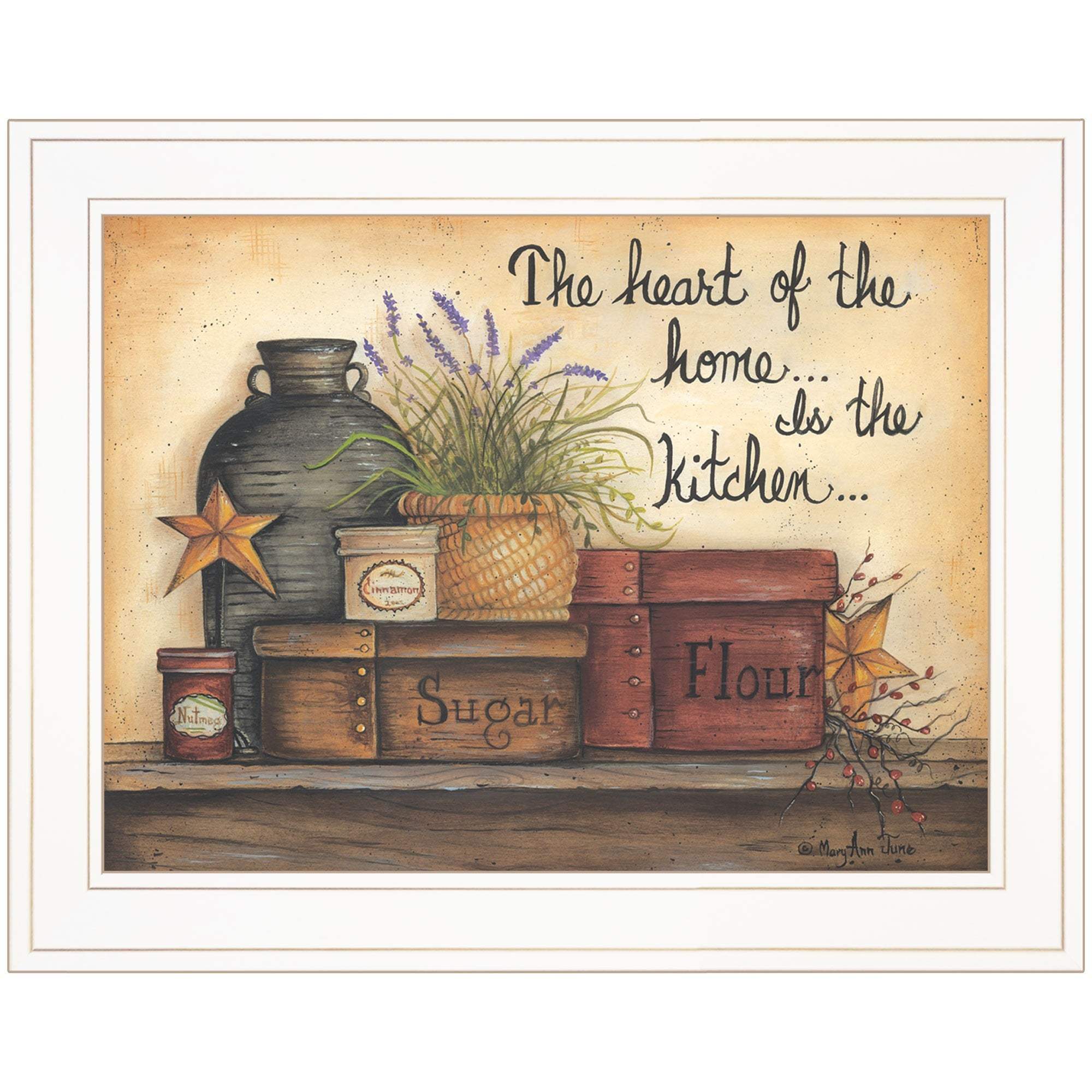 Heart of the Home 6 White Framed Print Kitchen Wall Art - Image 2