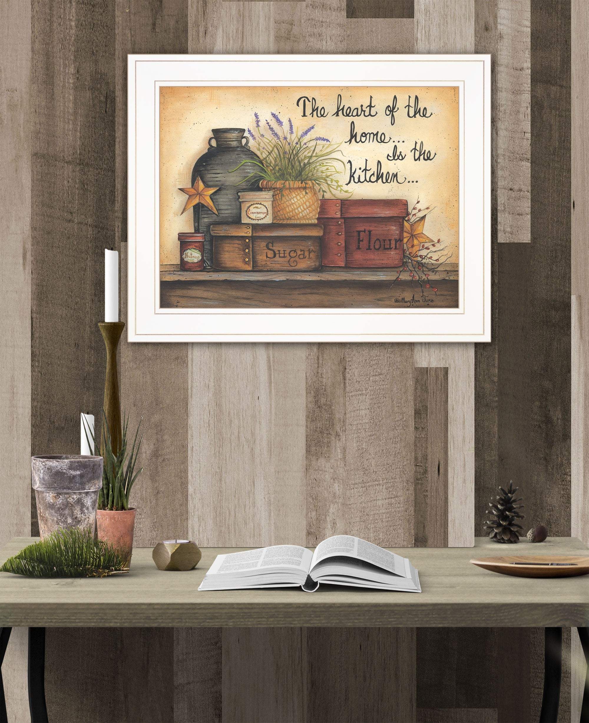 Heart of the Home 6 White Framed Print Kitchen Wall Art - Image 5