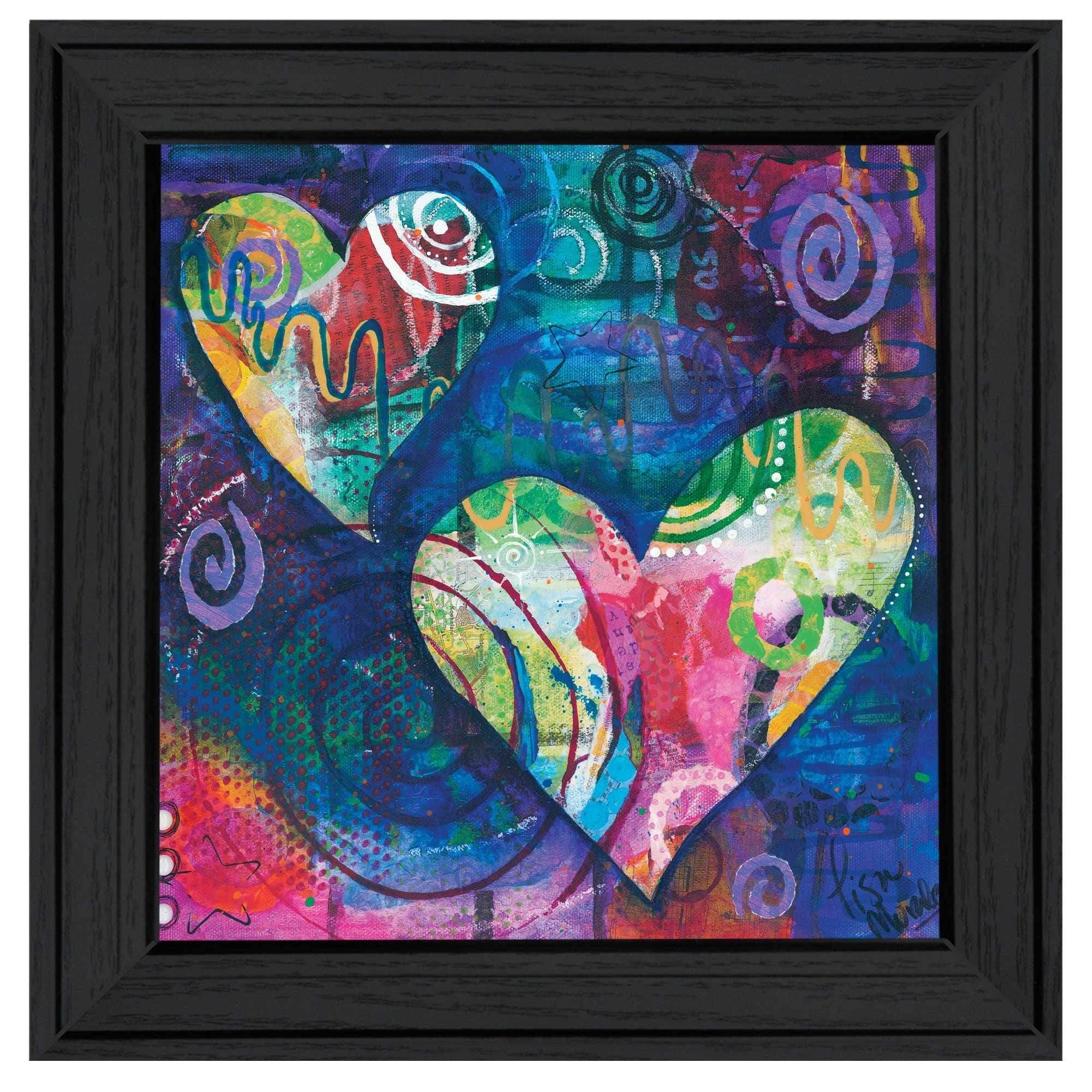 Hearts Black Framed Print Wall Art - Image 2