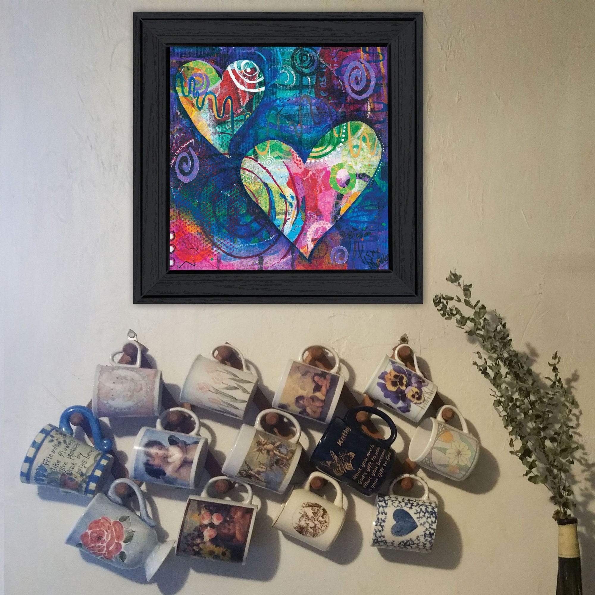 Hearts Black Framed Print Wall Art - Image 4
