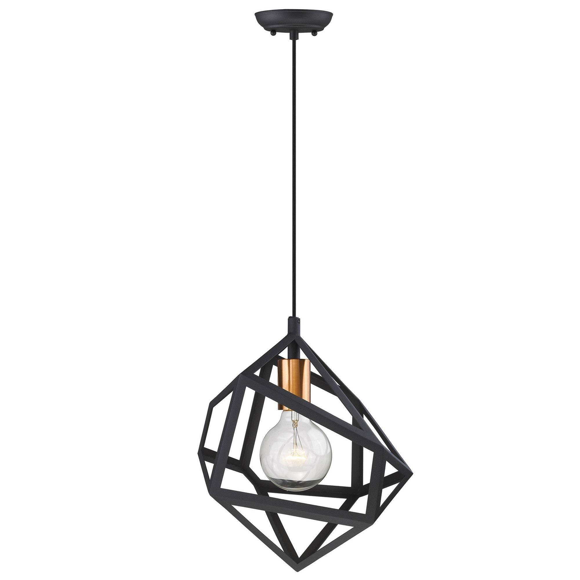 Hedron 1-Light Matte Black Pendant - Image 3