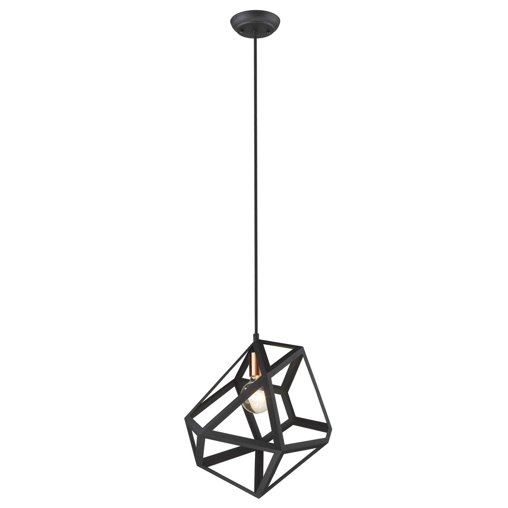 Hedron 1-Light Matte Black Pendant - Image 2