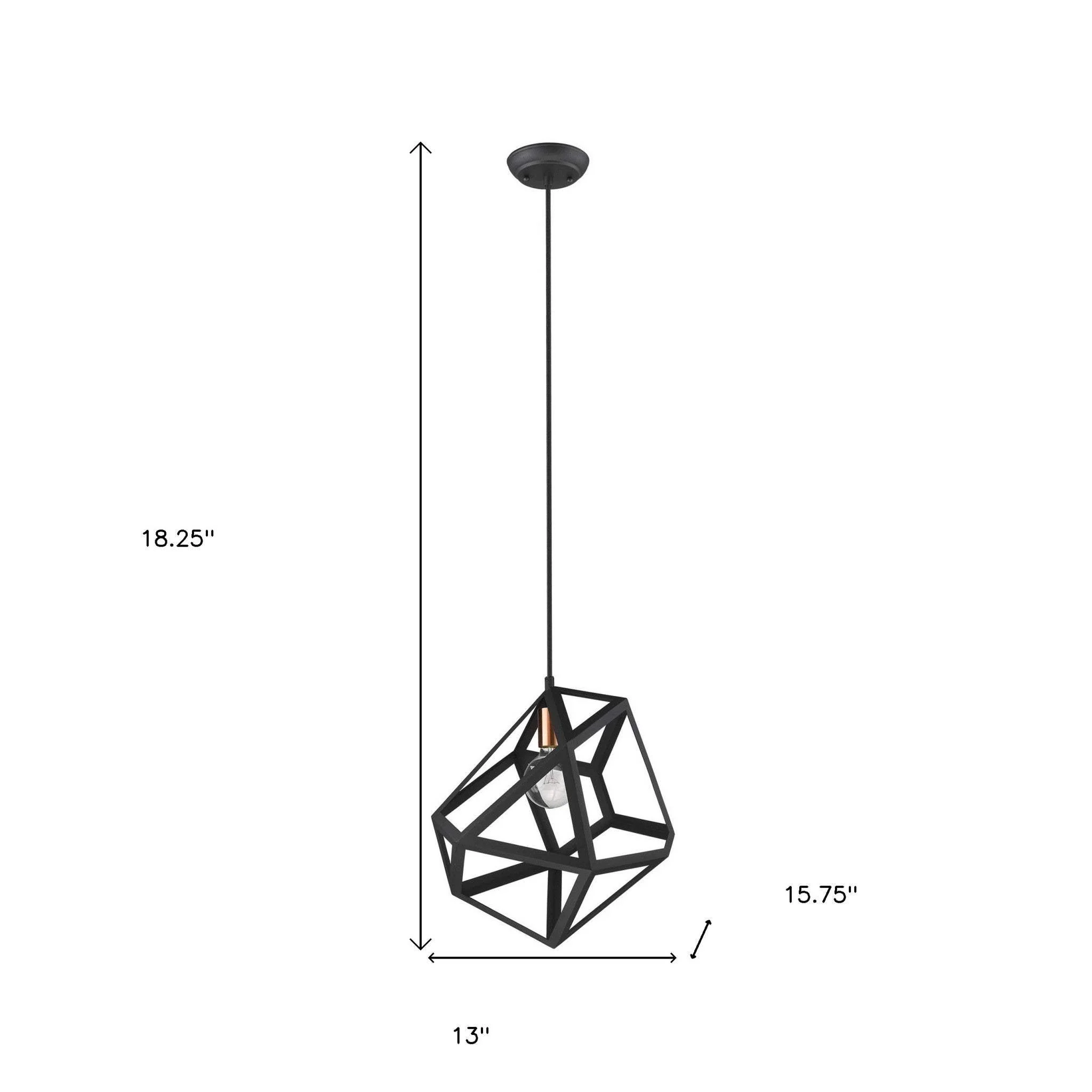 Hedron 1-Light Matte Black Pendant - Image 5