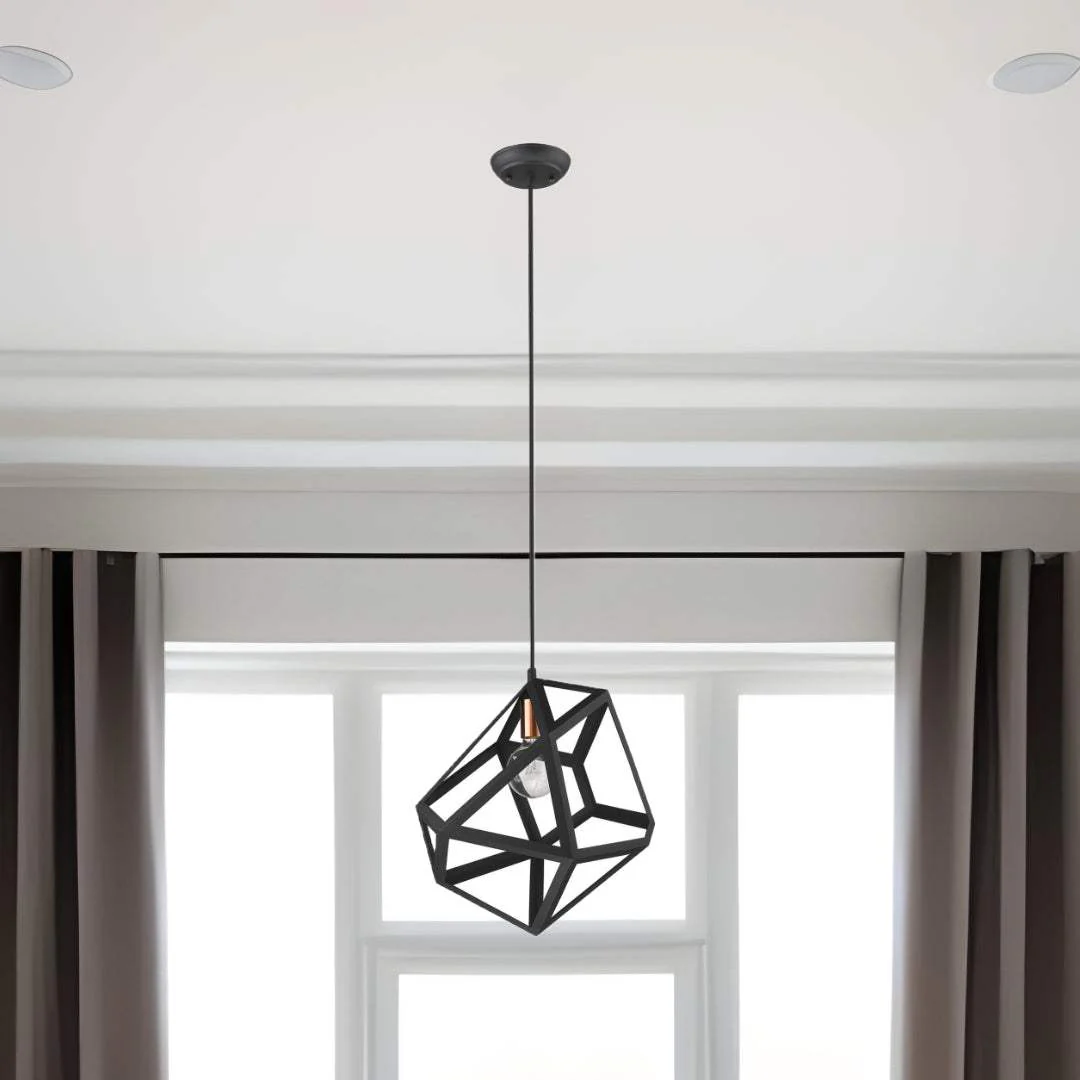 Hedron 1-Light Matte Black Pendant - Image 6