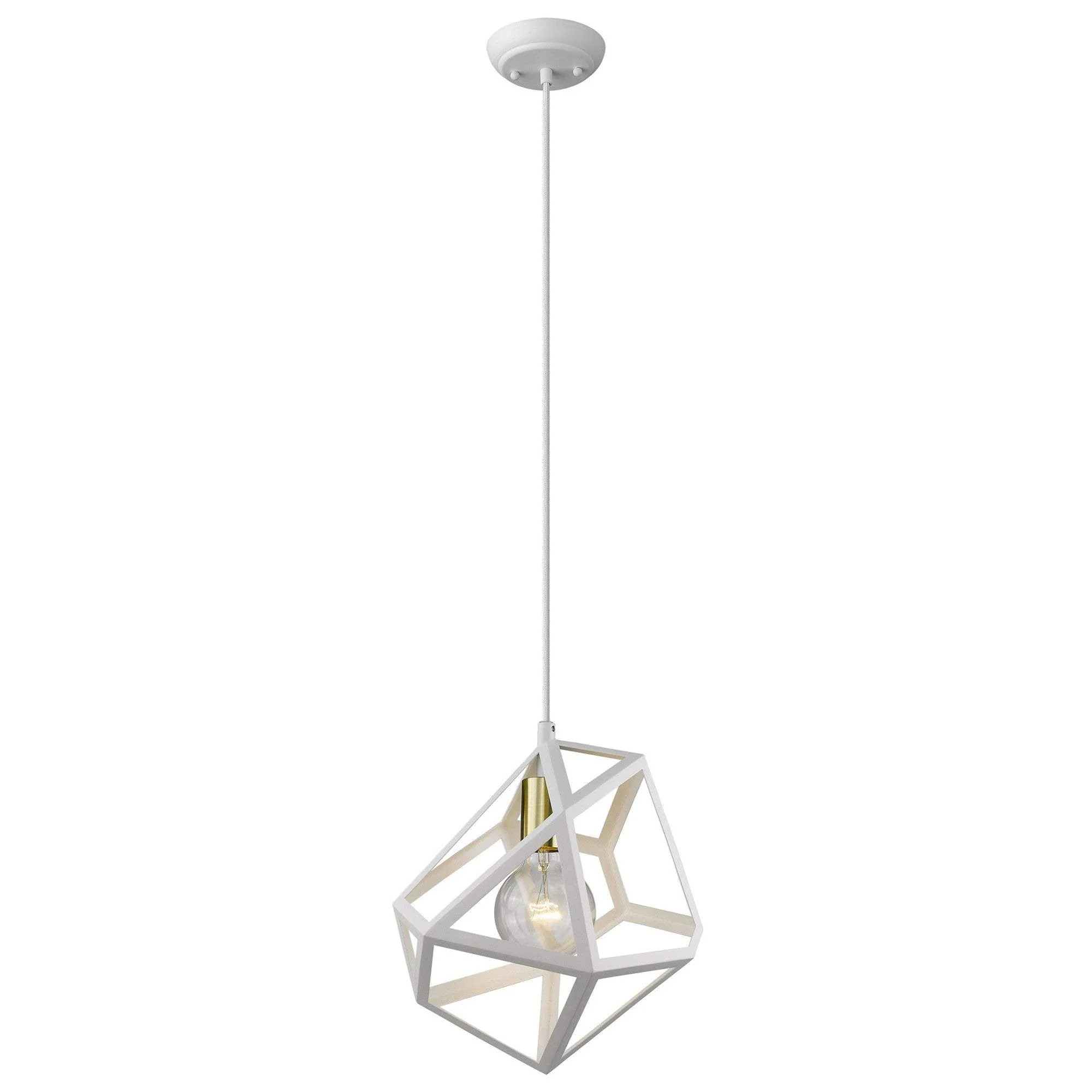 Hedron 1-Light White Pendant - Image 2