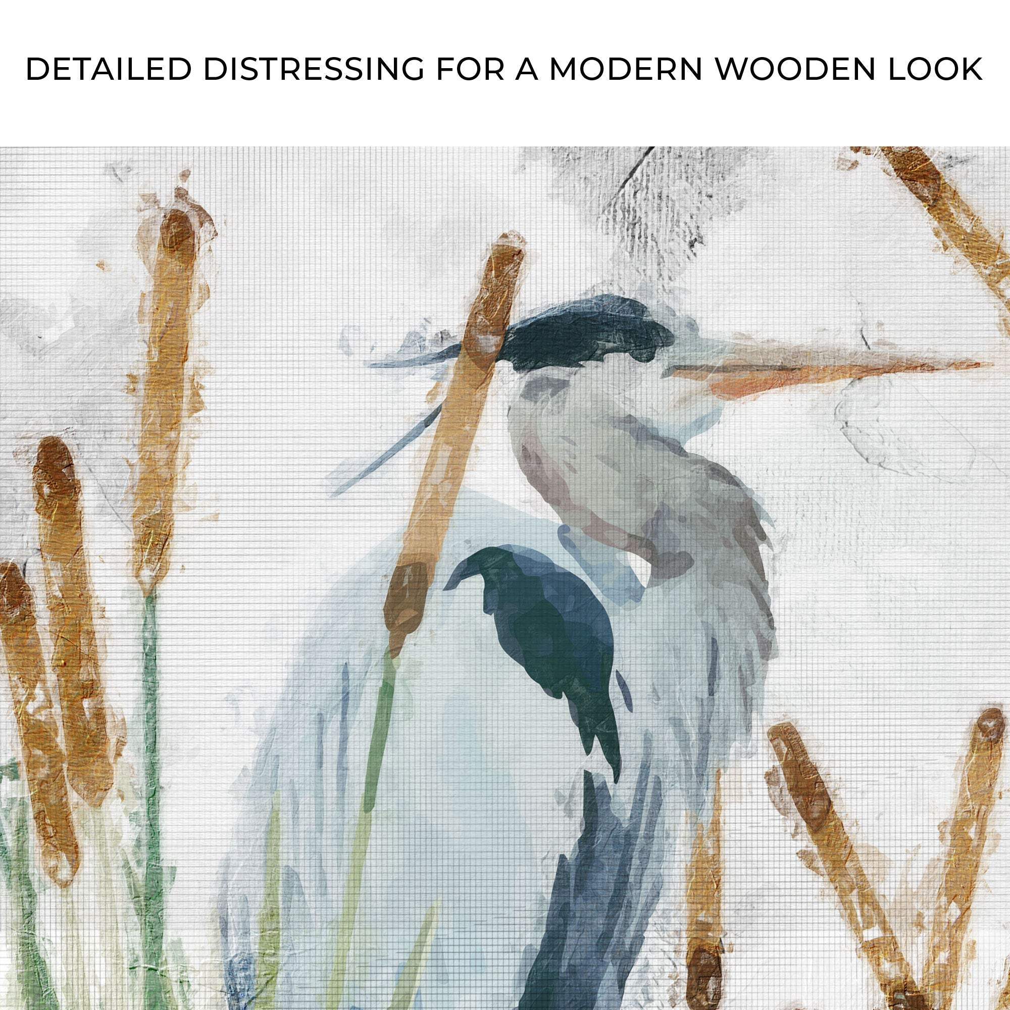Heron In The Reeds Canvas Wall Art II - Image 4